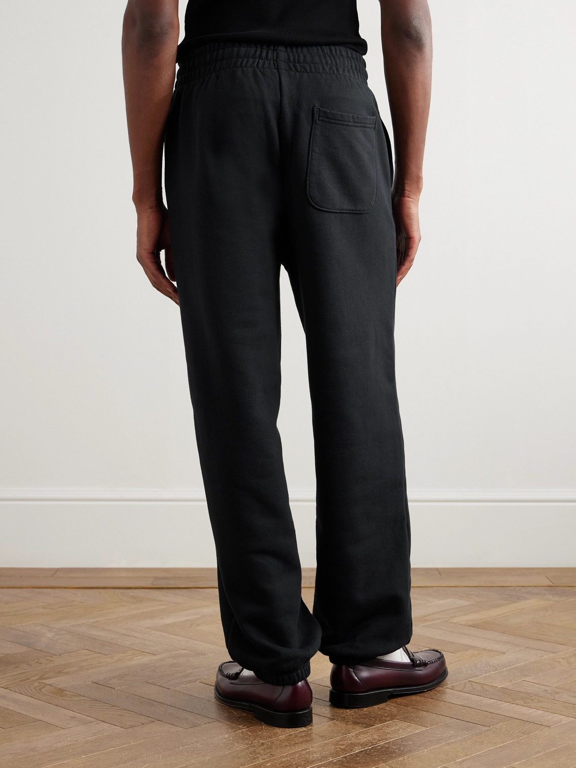 Aimé Leon Dore Straight-leg Logo-print Cotton-jersey Sweatpants In Black