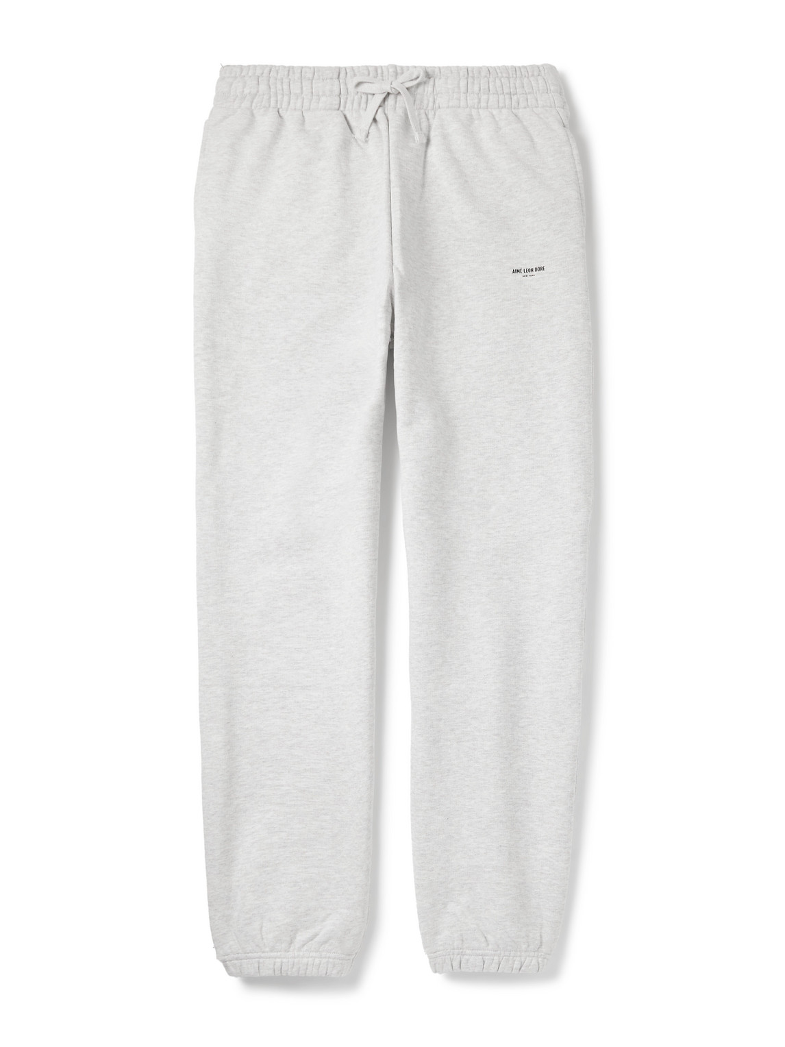 Aimé Leon Dore Straight-leg Logo-print Cotton-jersey Sweatpants In Gray