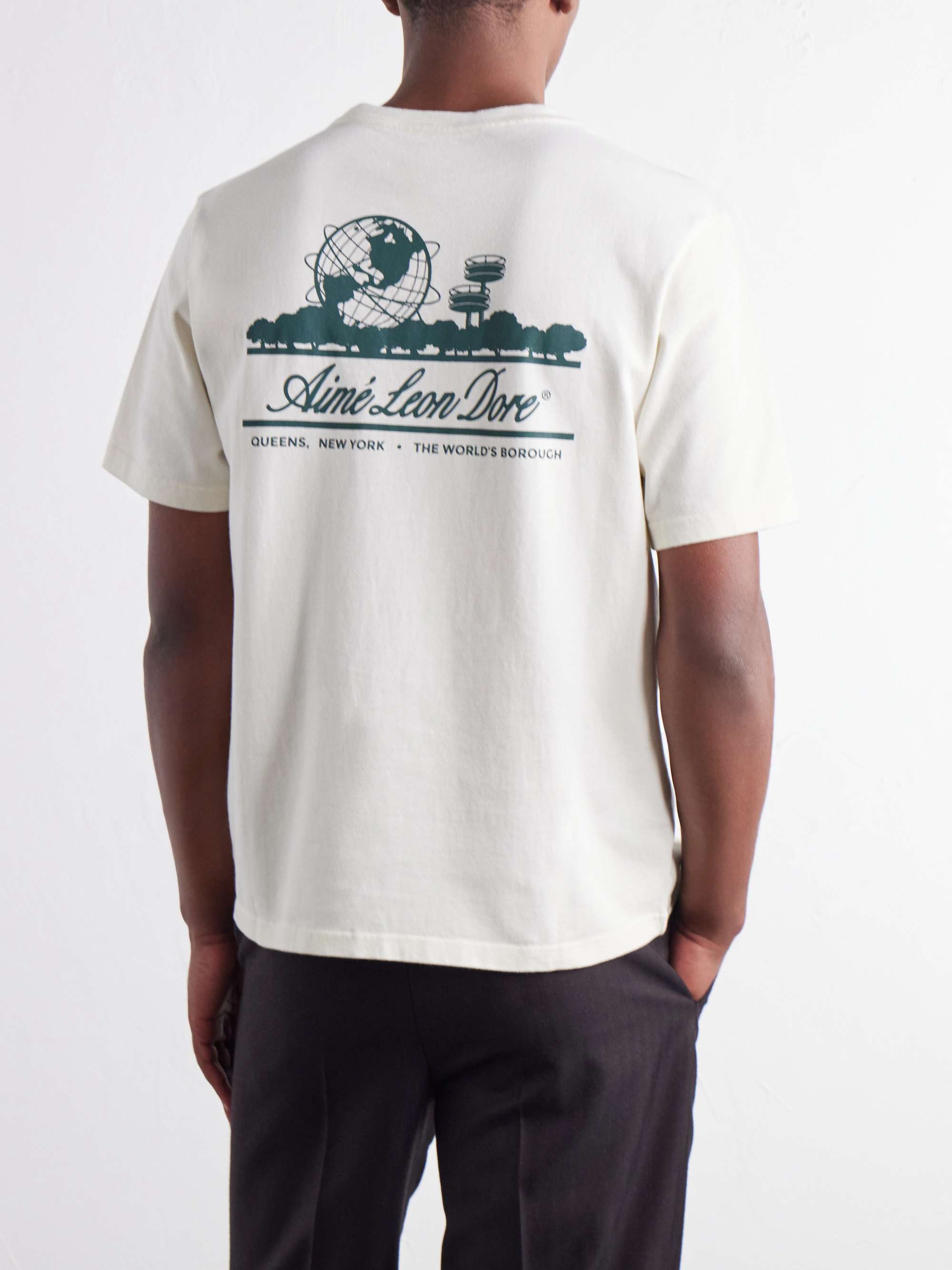 AIMÉ LEON DORE Unisphere Logo-Print Cotton-Jersey T-Shirt for Men