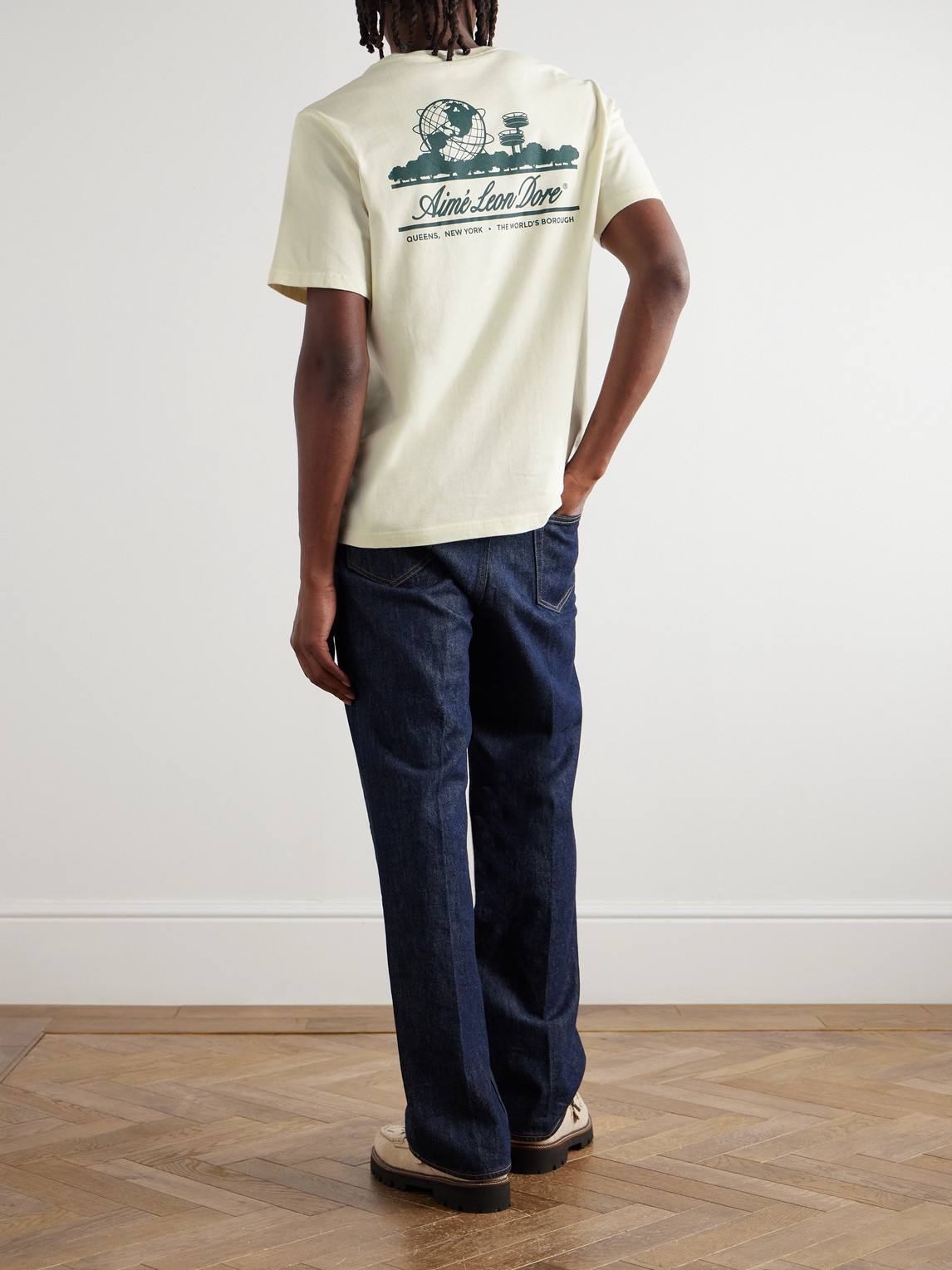 Aimé Leon Dore Unisphere Logo-print Cotton-jersey T-shirt In Neutral