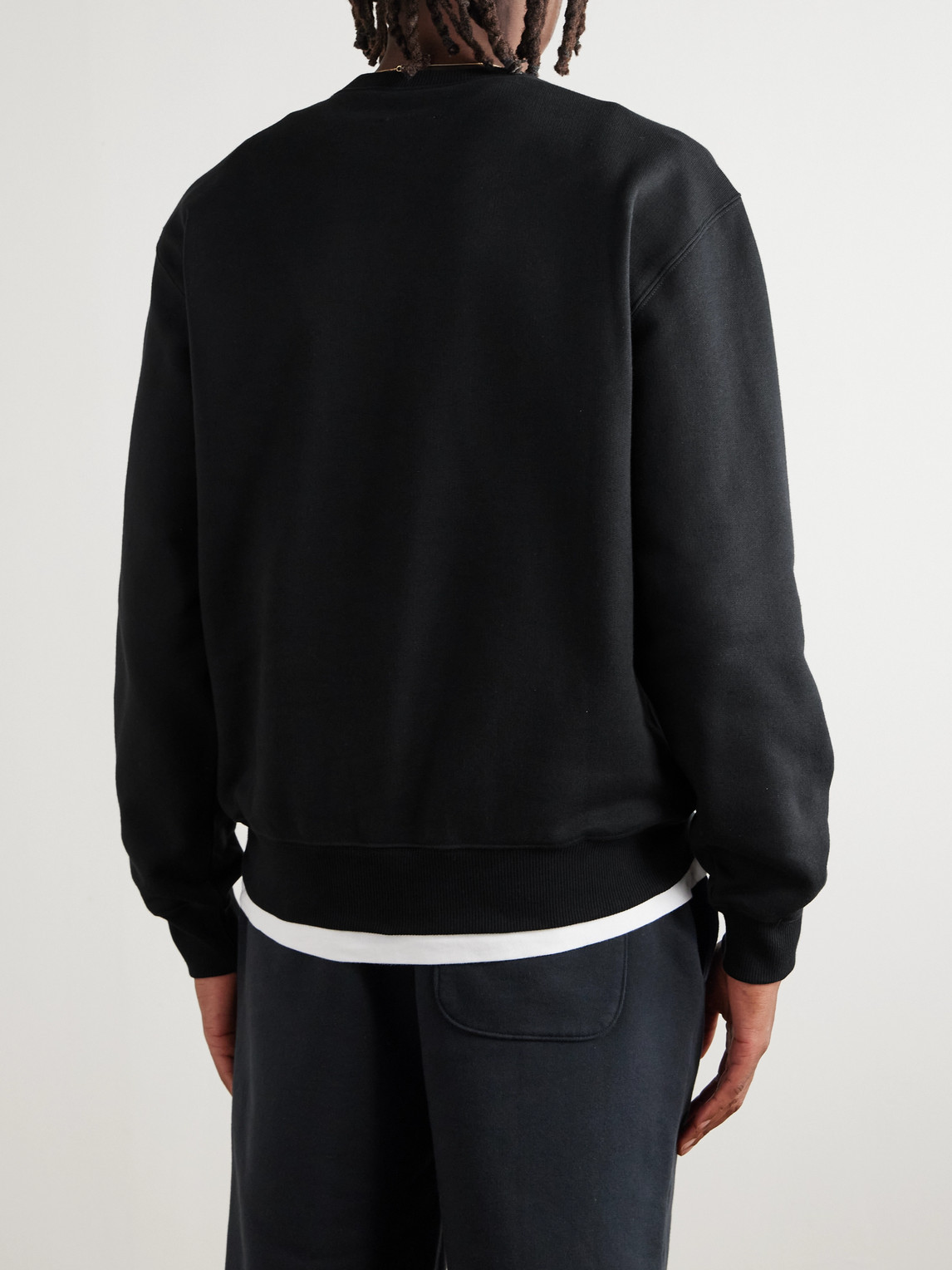 Aimé Leon Dore Logo-print Cotton-jersey Sweatshirt In Black