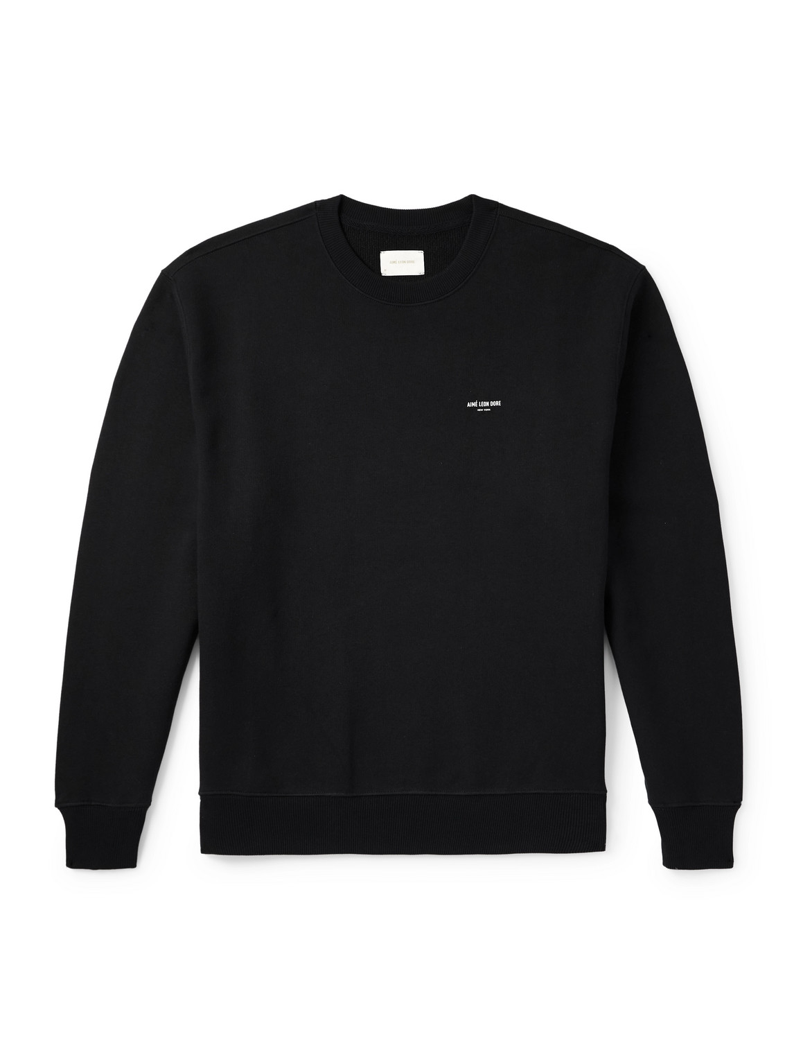 Aimé Leon Dore Logo-print Cotton-jersey Sweatshirt In Black