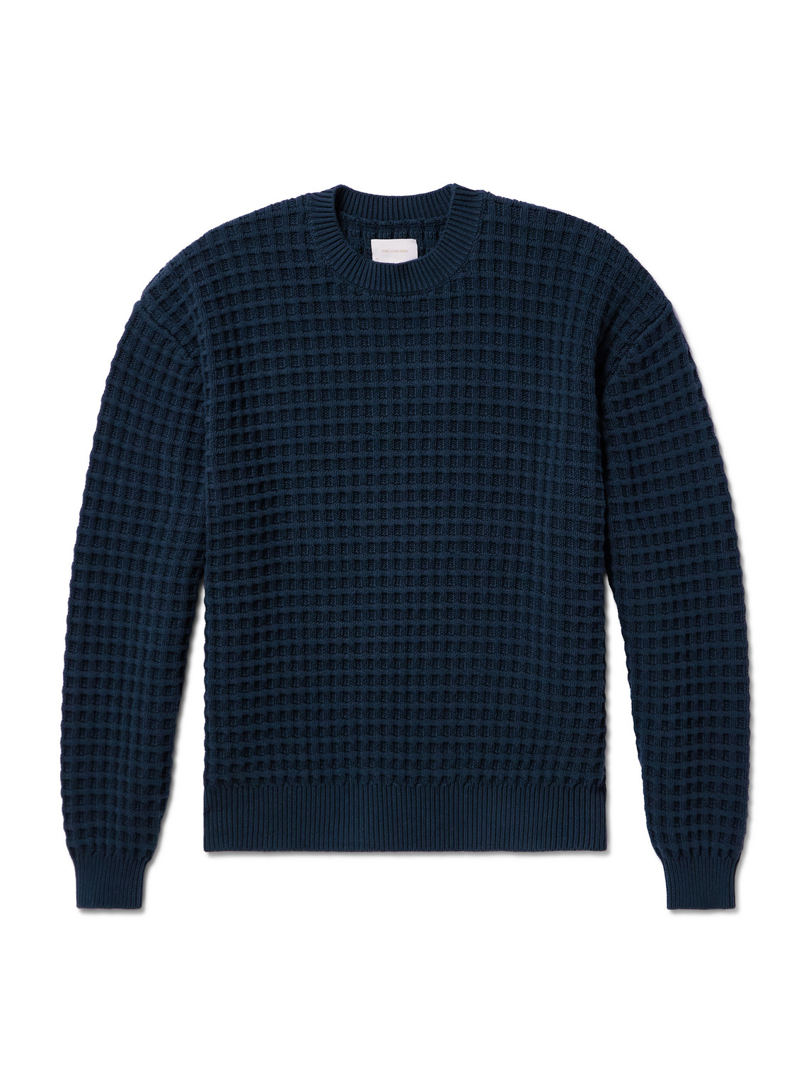 Aimé Leon Dore Waffle-knit Cotton Sweater In Blue
