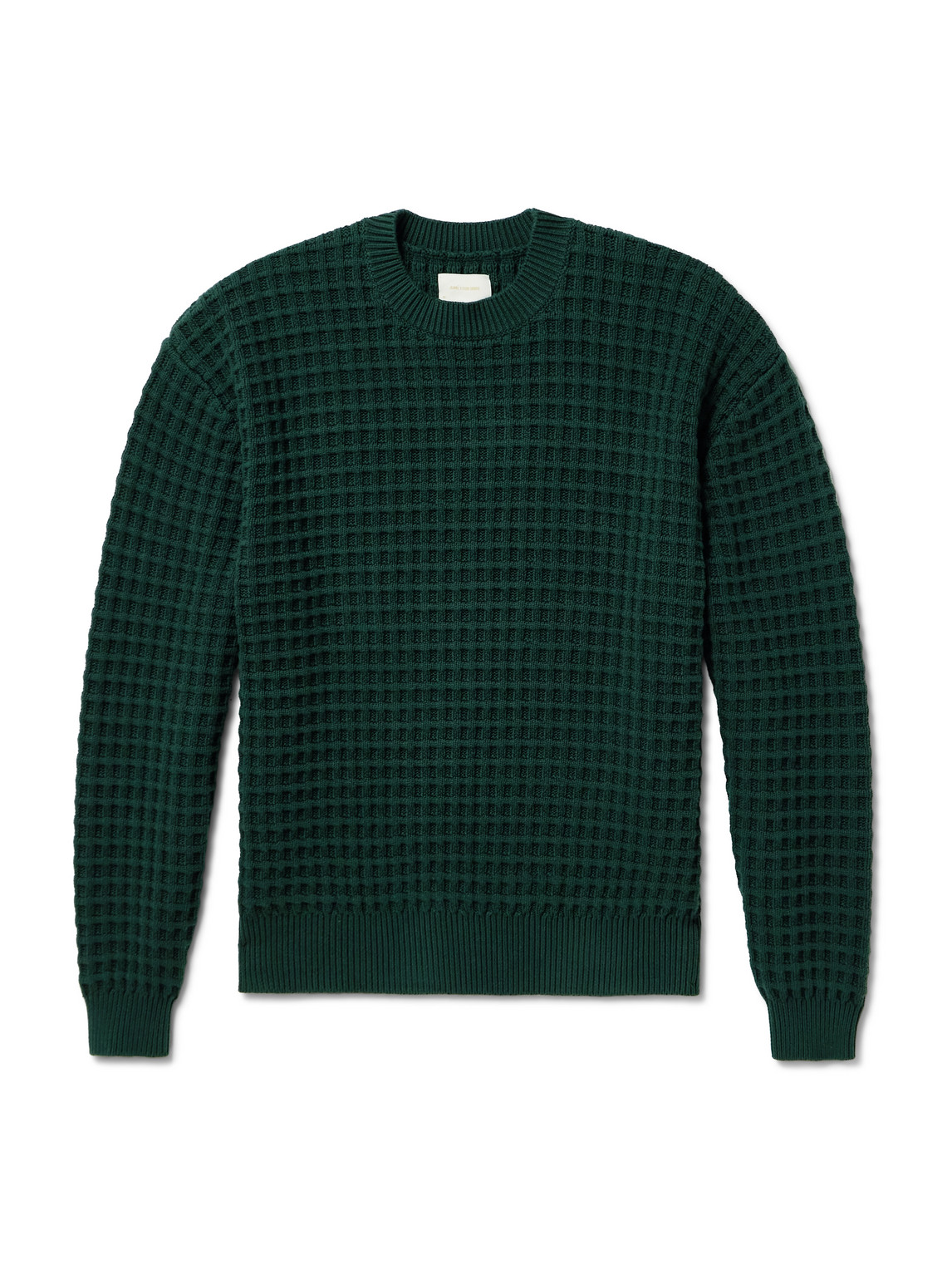 Aimé Leon Dore Waffle-knit Cotton Sweater In Green