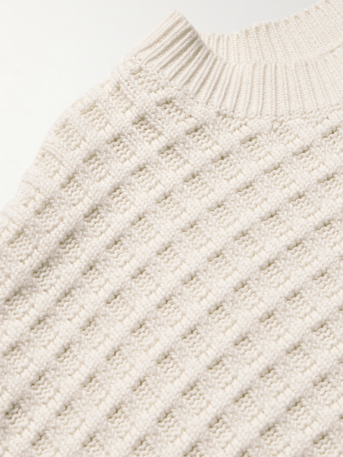 Aimé Leon Dore Waffle-knit Cotton Sweater In Multi