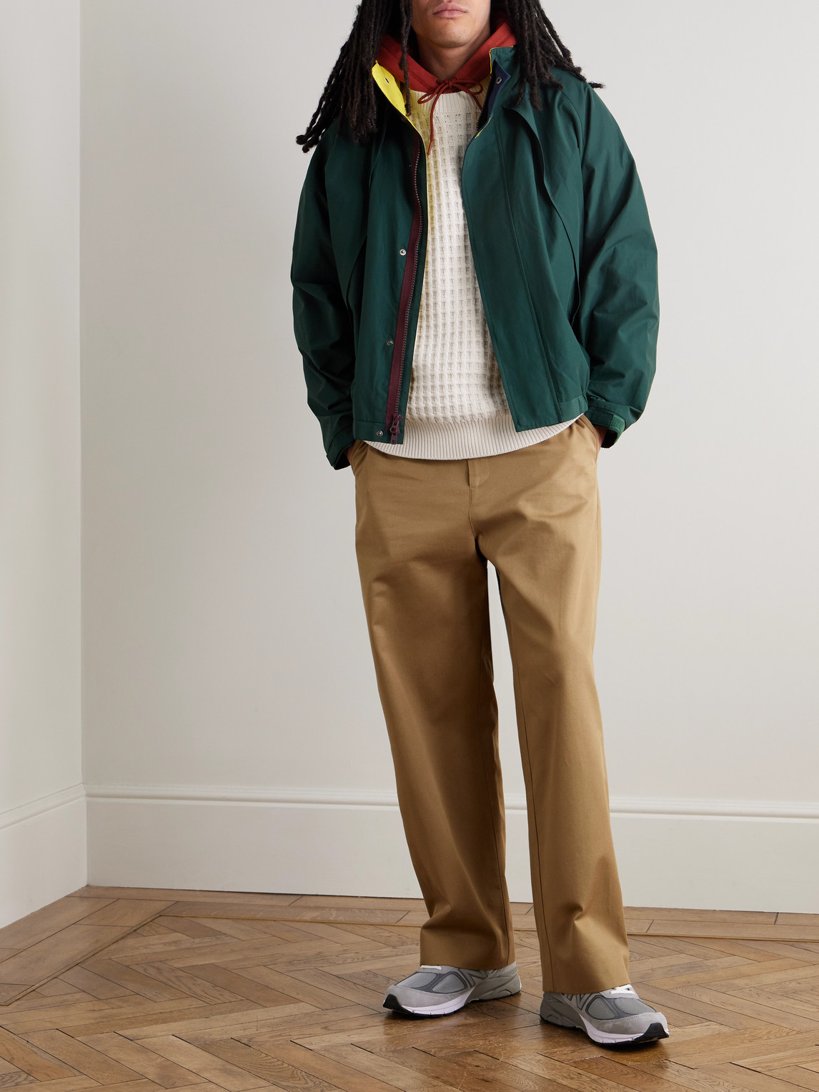 Aimé Leon Dore Waffle-knit Cotton Sweater In Multi