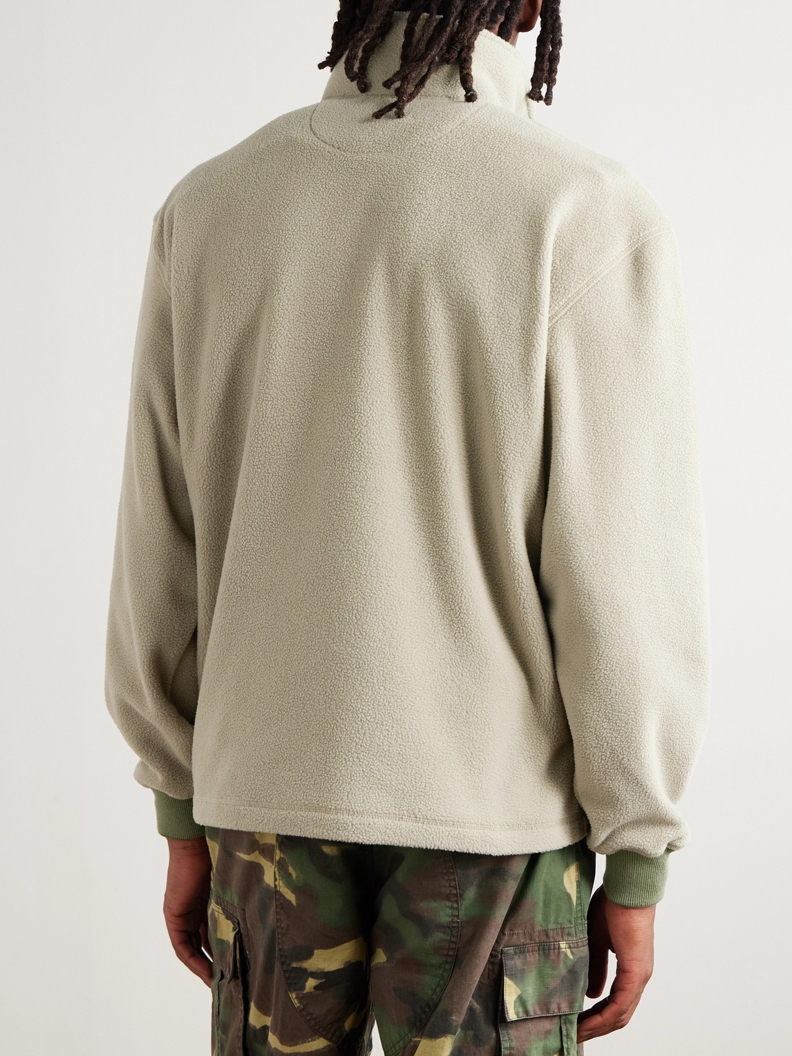 Aimé Leon Dore Logo-embroidered Fleece Half-zip Sweatshirt In Multi