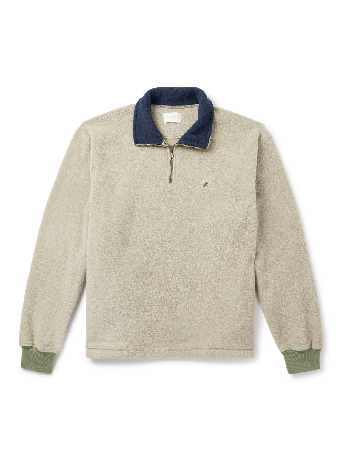 Aimé Leon Dore Logo-embroidered Fleece Half-zip Sweatshirt In Multi