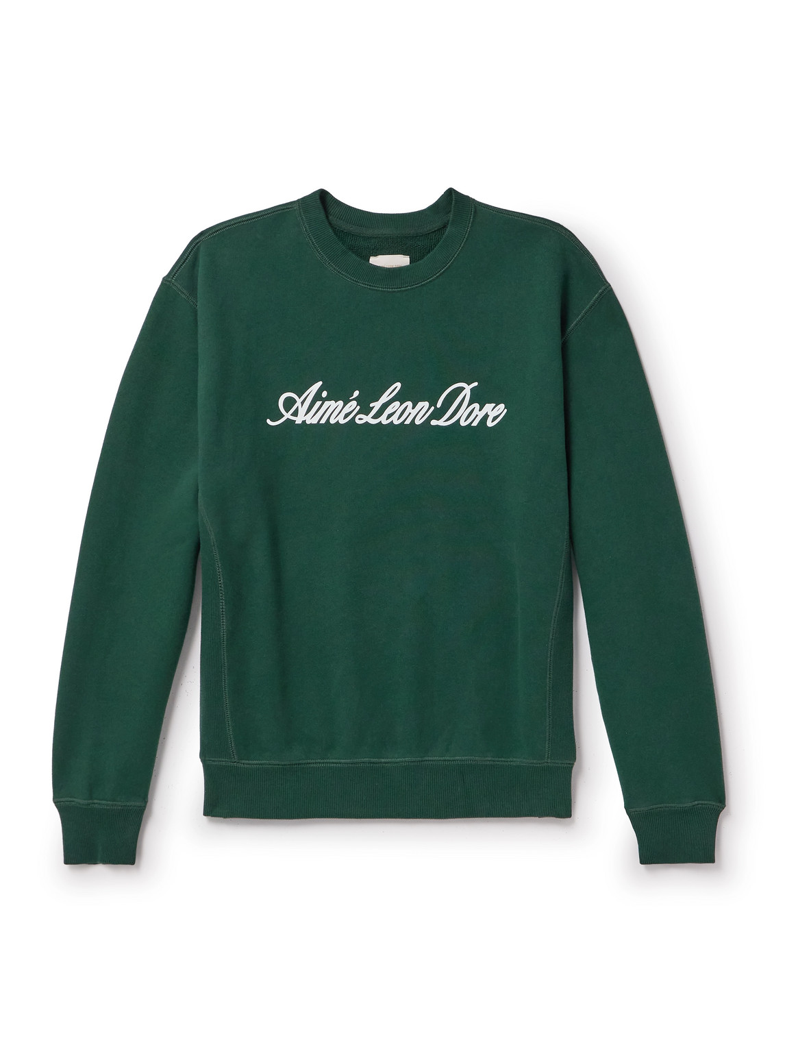 Aimé Leon Dore Logo-print Cotton-jersey Sweatshirt In Green