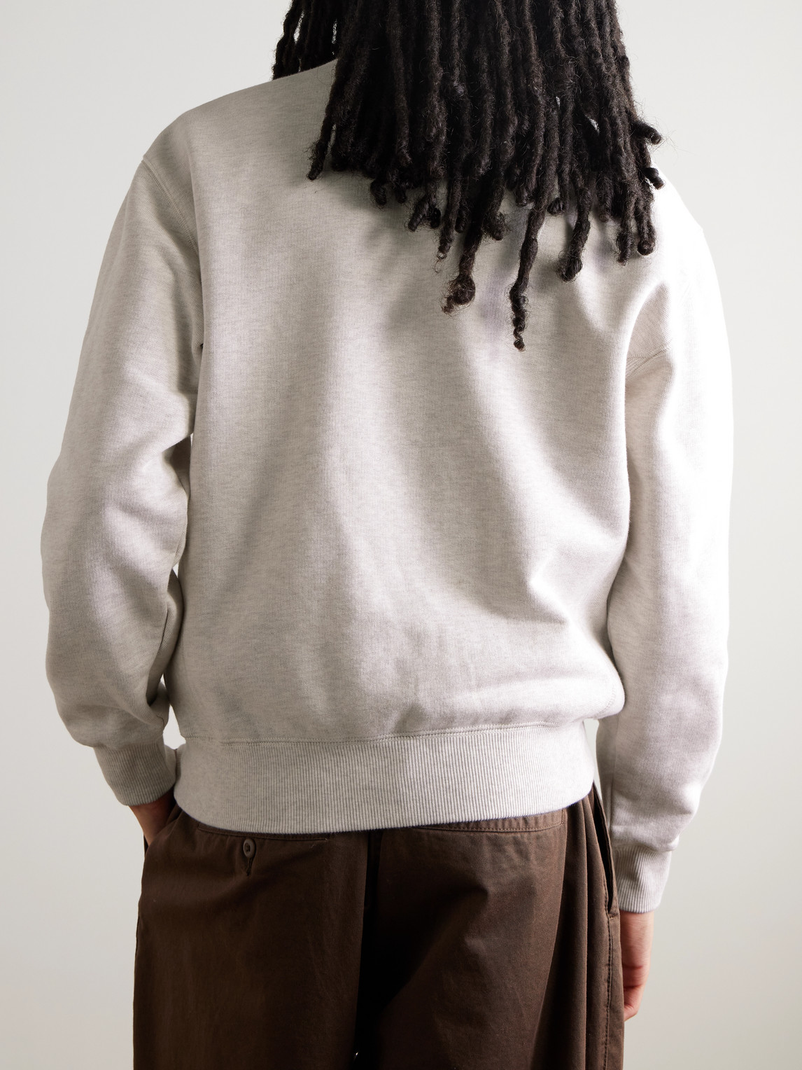 Aimé Leon Dore Logo-print Cotton-jersey Sweatshirt In White