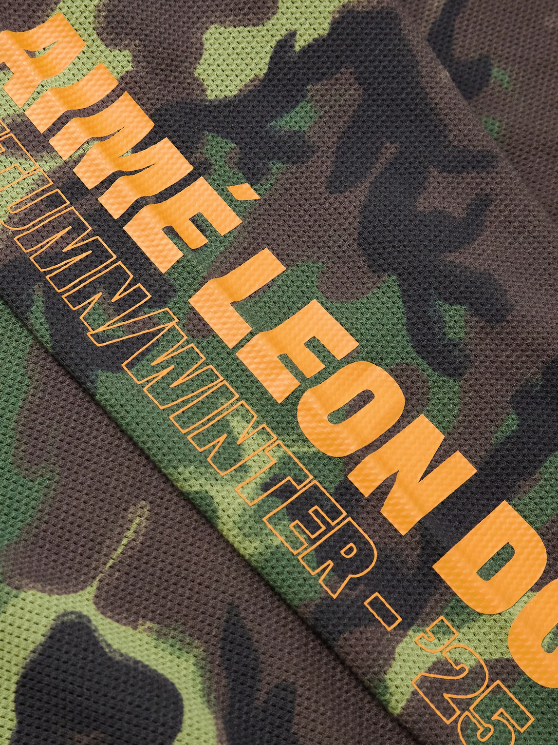Aimé Leon Dore Camouflage-print Waffle-knit Cotton T-shirt In Green