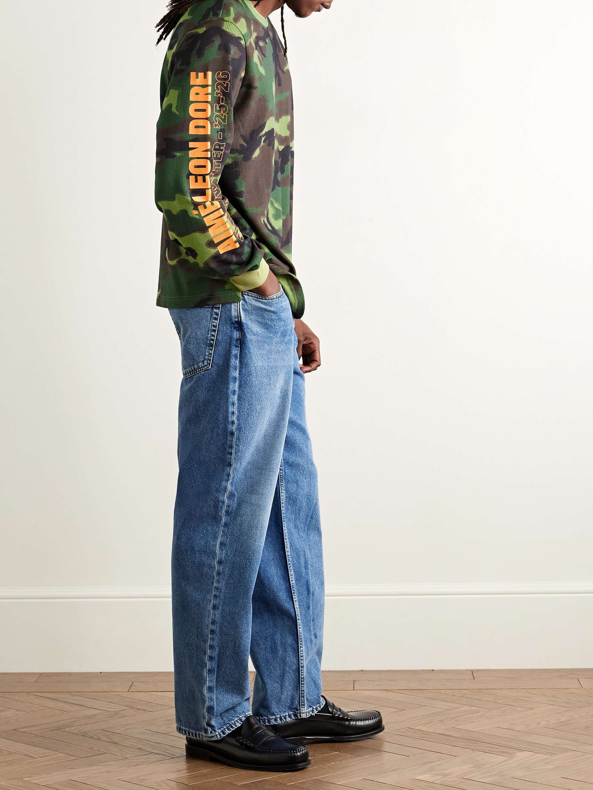 AIMÉ LEON DORE ワッフルニット コットン Tシャツ