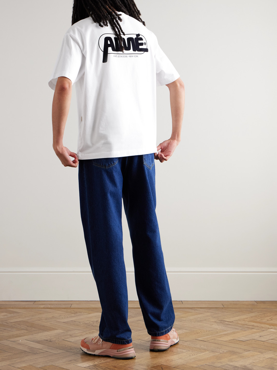 Aimé Leon Dore Gear Logo-print Cotton-jersey T-shirt In White