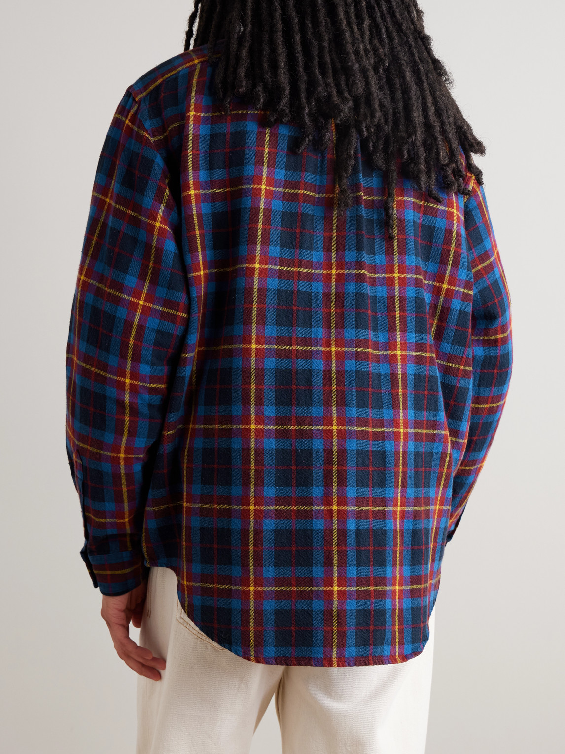 Aimé Leon Dore Checked Cotton-flannel Shirt In Blue
