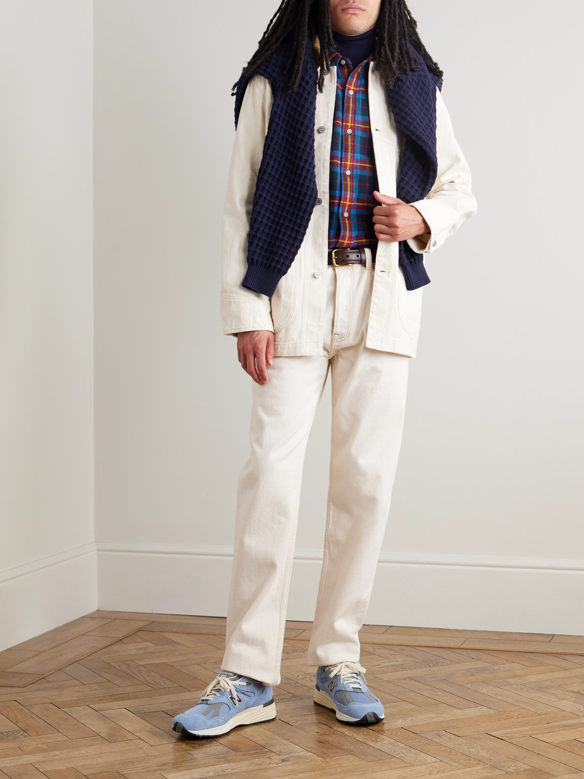 Aimé Leon Dore Checked Cotton-flannel Shirt In Blue