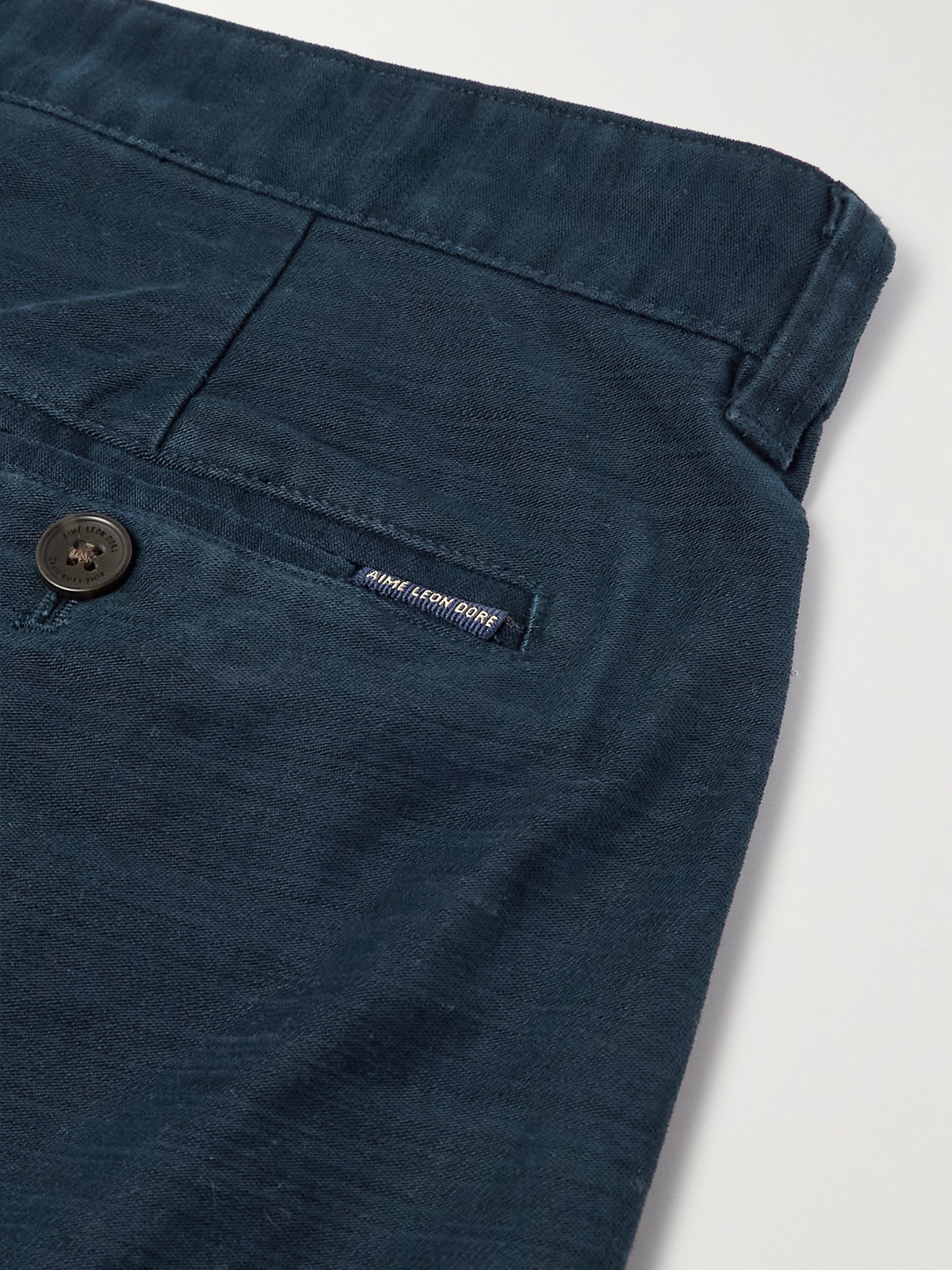 Aimé Leon Dore Straight-leg Pleated Cotton-sateen Trousers In Blue