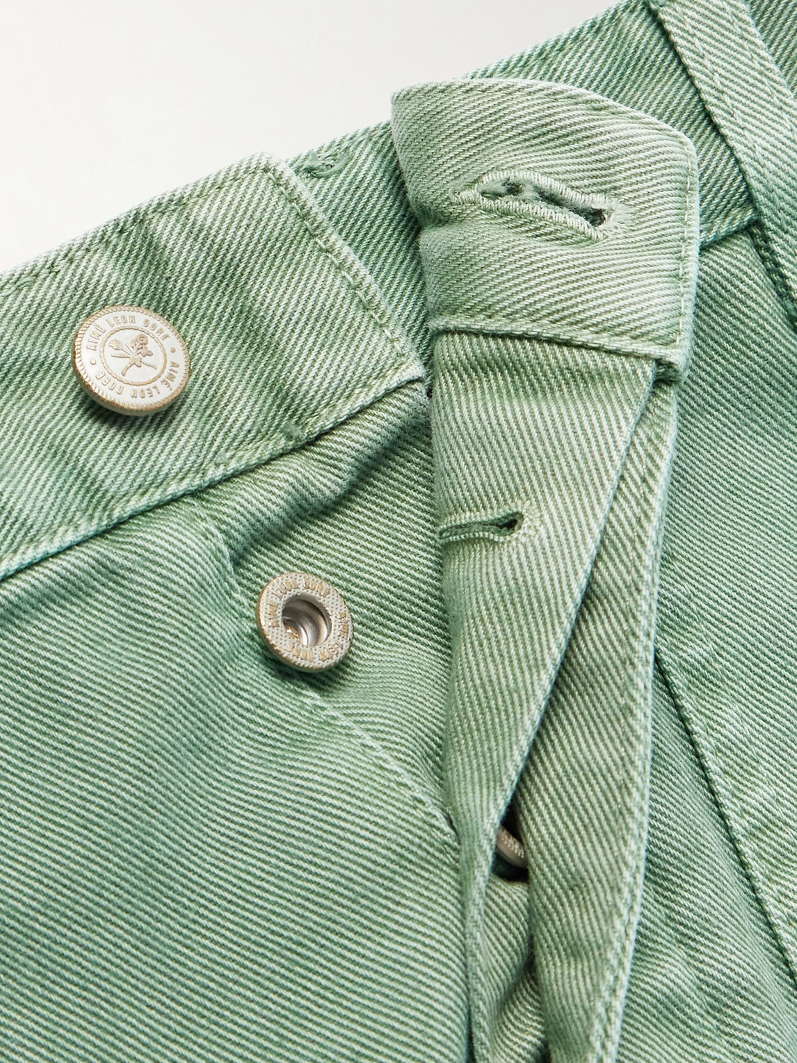 Aimé Leon Dore Straight-leg Double-knee Garment-dyed Cotton-twill Trousers In Green