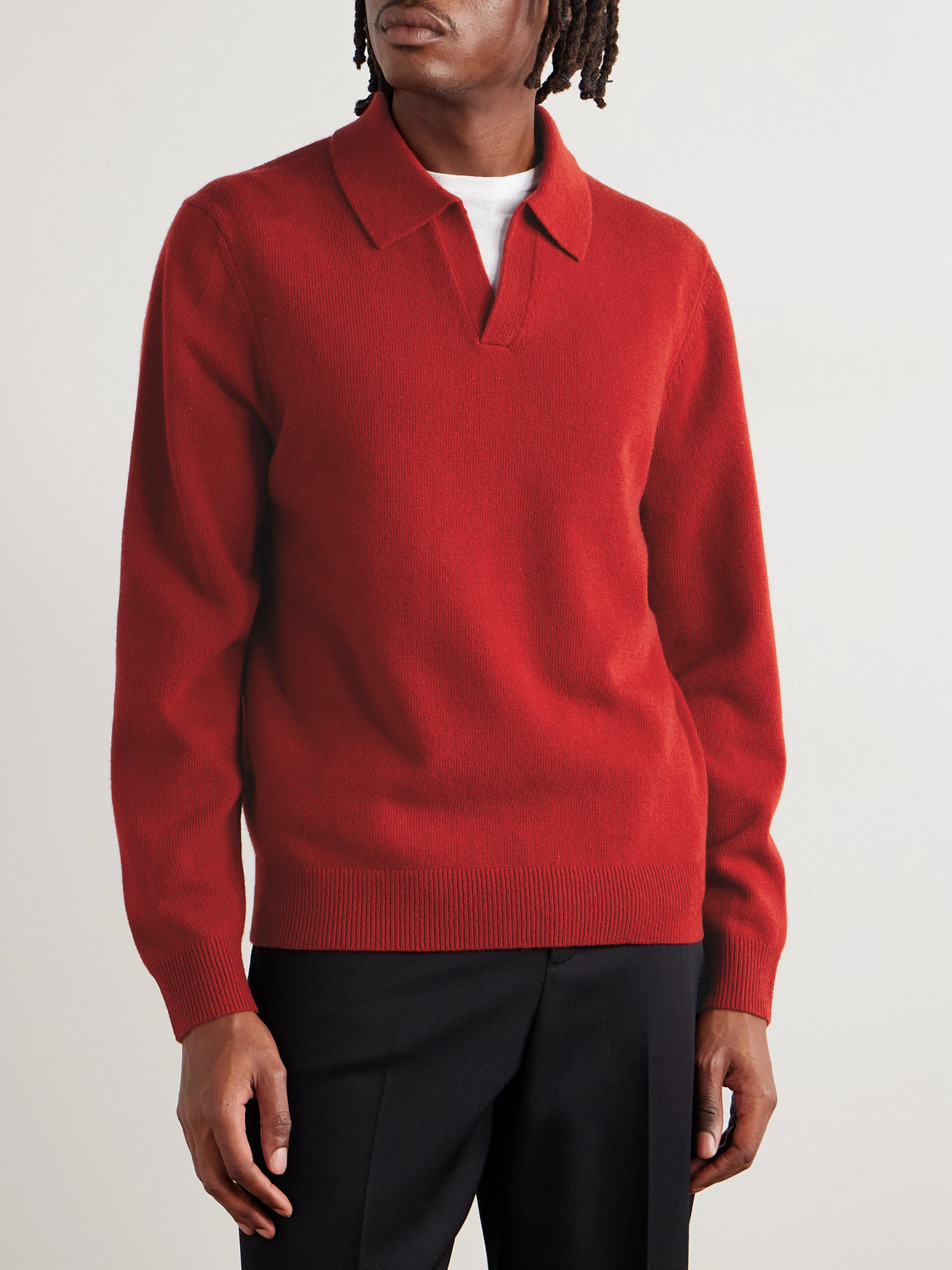 Aimé Leon Dore Merino Wool Polo Shirt In Red