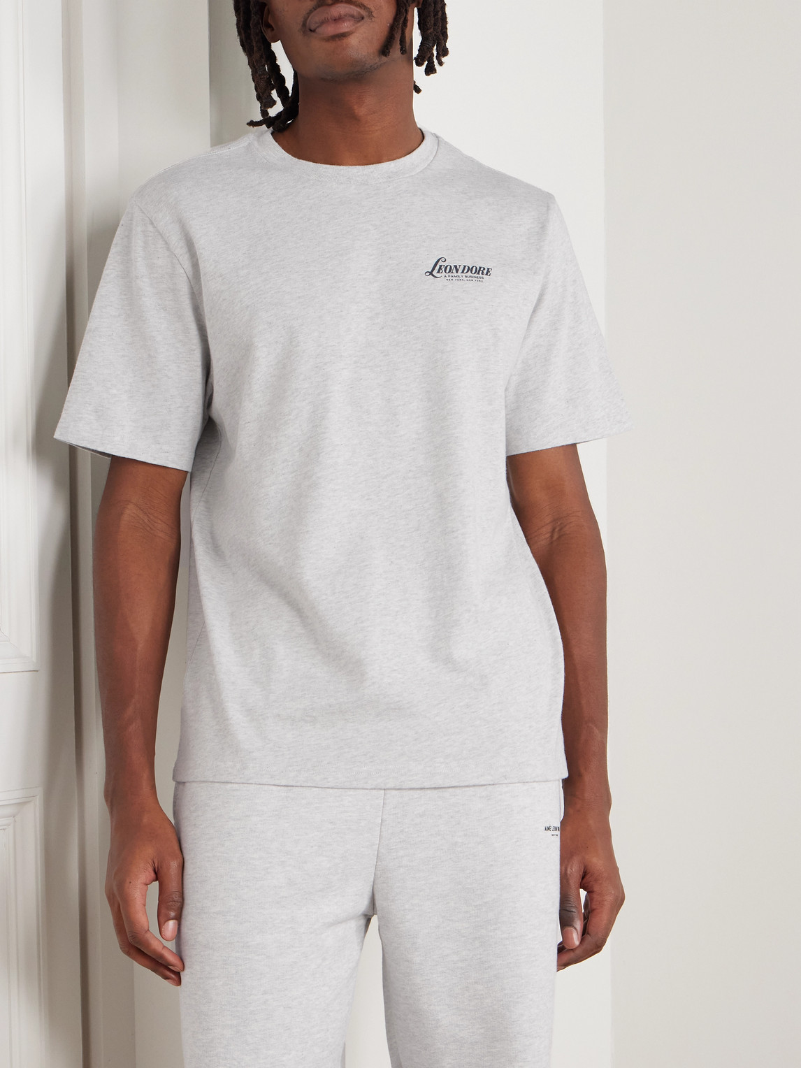 Aimé Leon Dore Records Cotton-jersey T-shirt In Gray