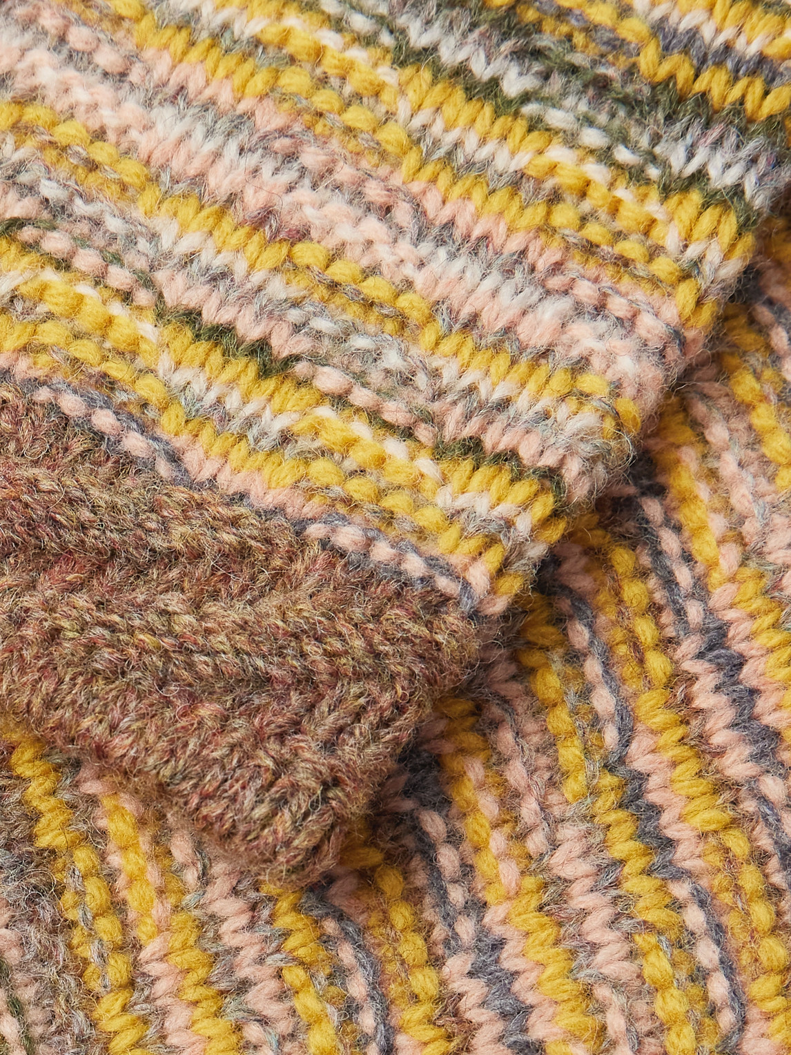 Aimé Leon Dore Abstract Jacquard-knit Wool-blend Sweater In Yellow