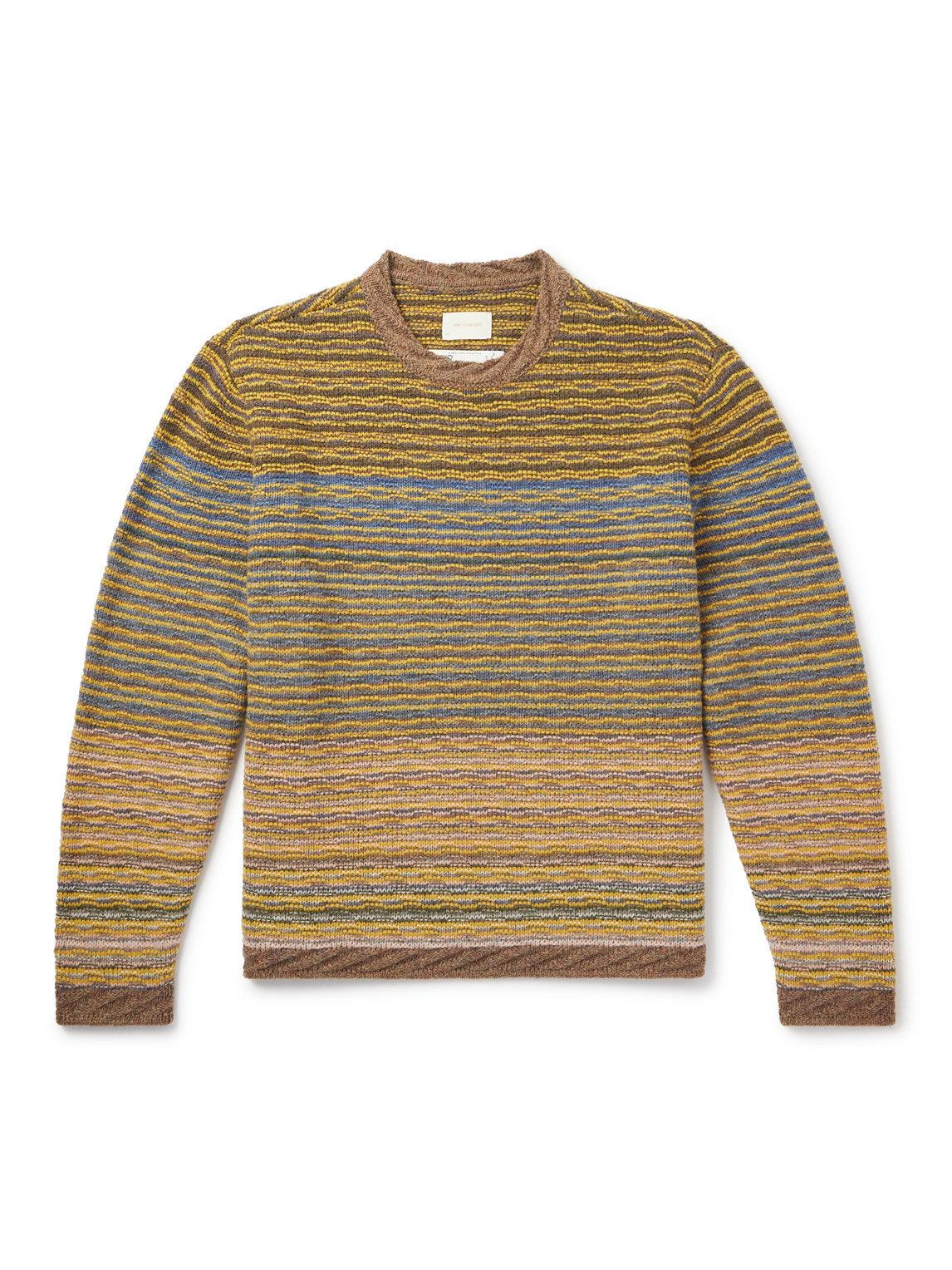 Aimé Leon Dore Abstract Jacquard-knit Wool-blend Sweater In Yellow