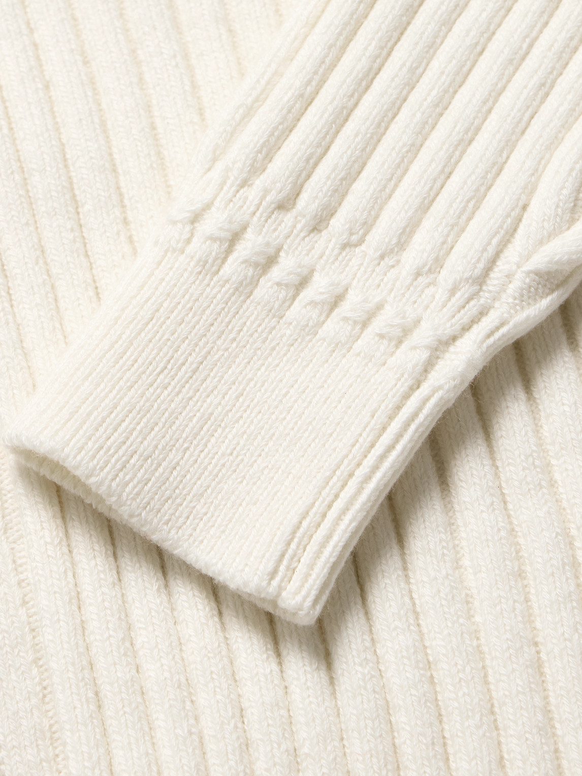 Aimé Leon Dore Ribbed Merino Wool-blend Zip-up Sweater In Gray