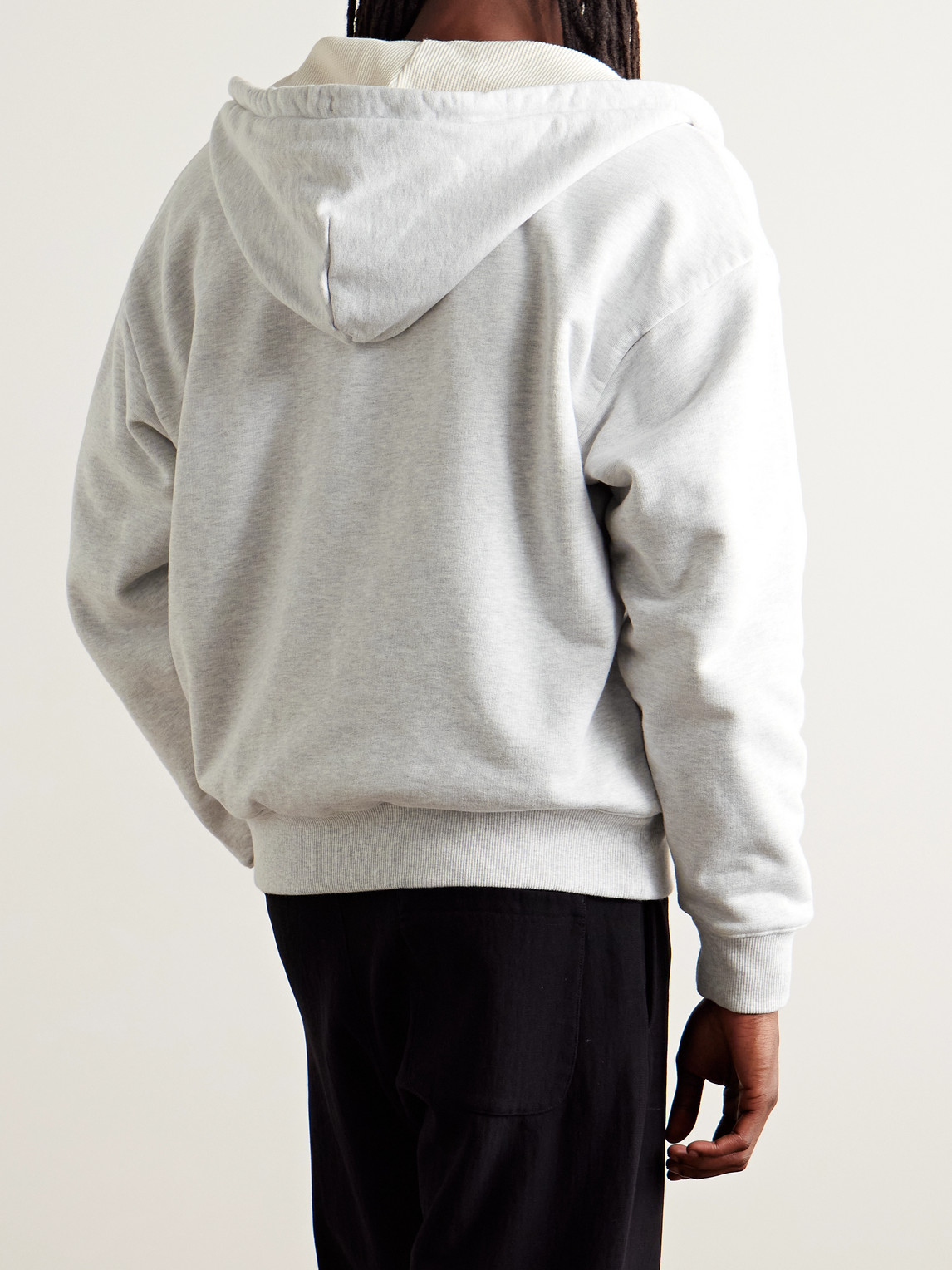 Aimé Leon Dore Unisphere Logo-print Cotton-jersey Zip-up Sweatshirt In White