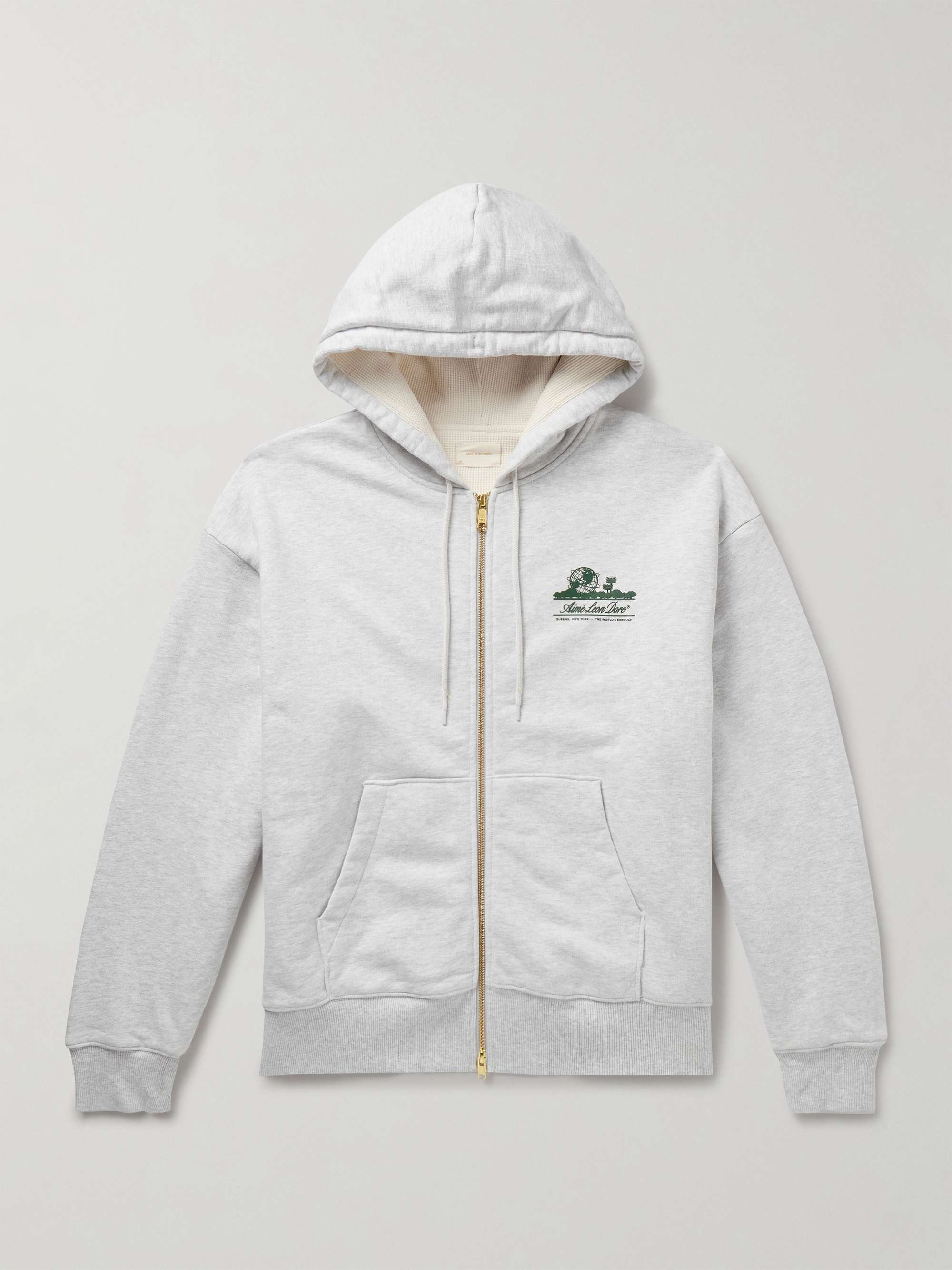 aime leon dore スウェット ユニセックス AIMÉ LEON DORE Unisphere Logo-Print Cotton-Jersey Zip-Up