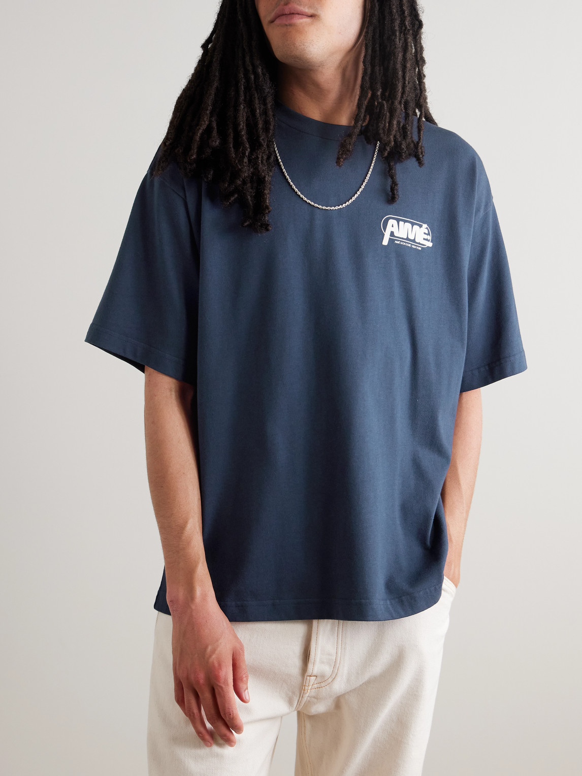 Aimé Leon Dore Gear Logo-print Cotton-jersey T-shirt In Blue
