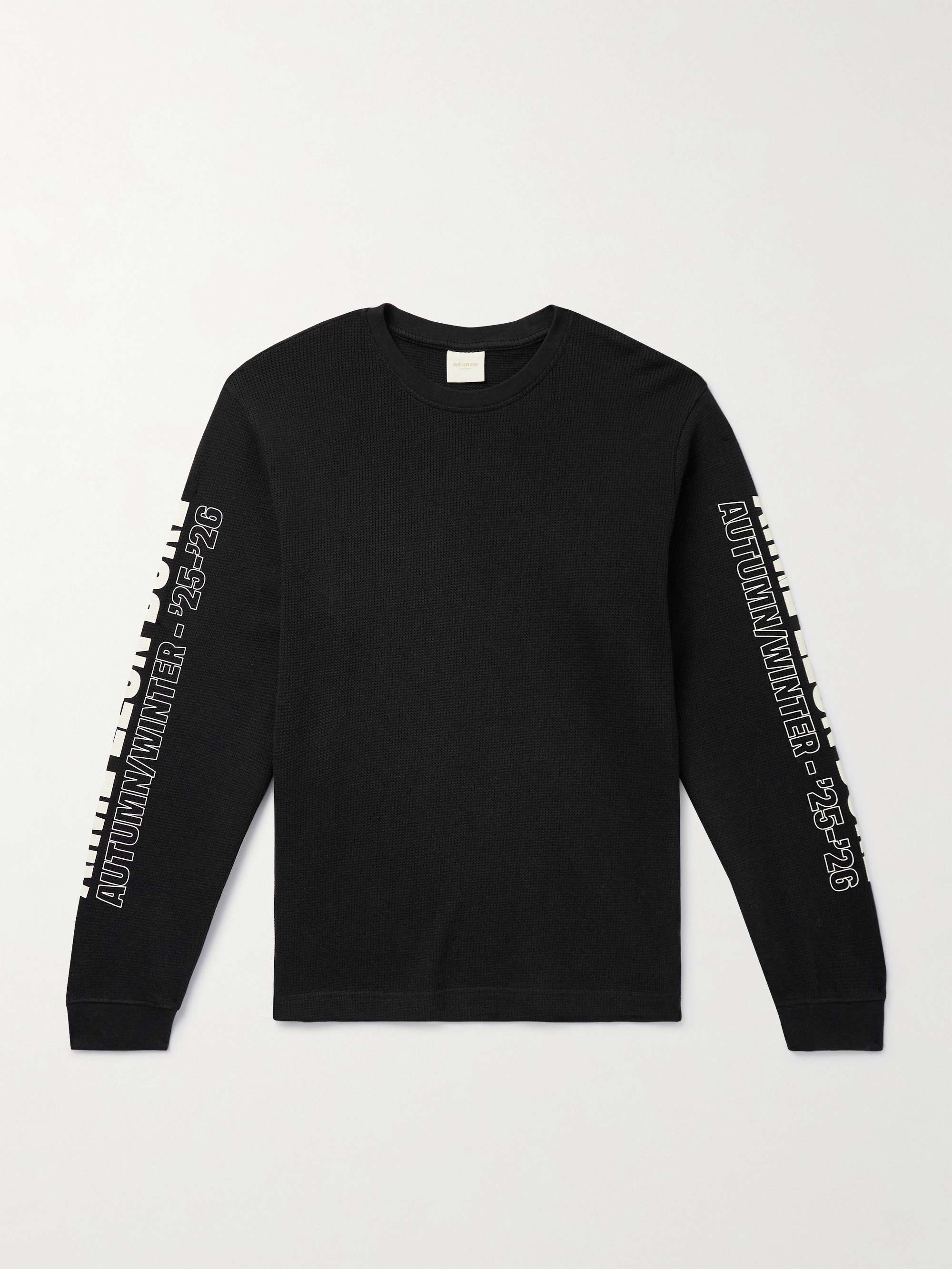 aime leon dore ワッフルロンT AIMÉ LEON DORE Logo-Print Waffle-Knit Cotton T-Shirt for Men
