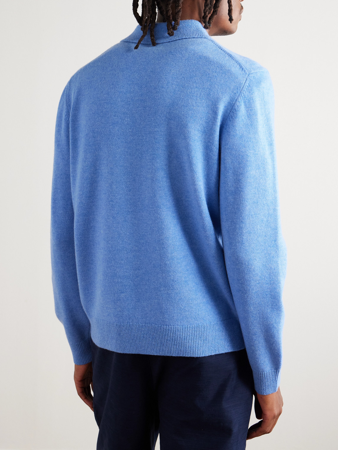 Aimé Leon Dore Merino Wool Polo Shirt In Blue