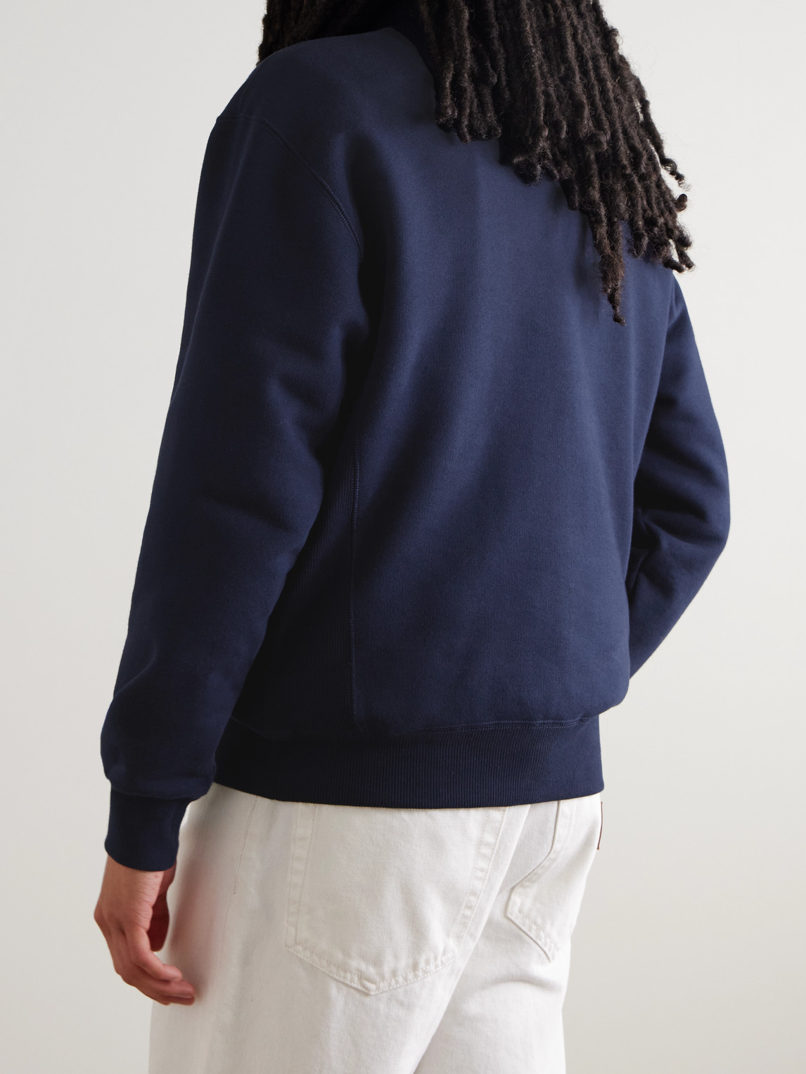 Aimé Leon Dore Logo-print Cotton-jersey Sweatshirt In Blue