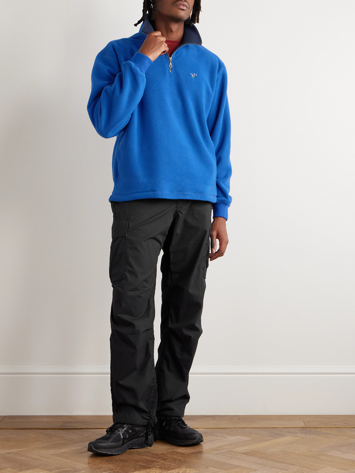 Aimé Leon Dore Straight-leg Cotton-ripstop Cargo Trousers In Black
