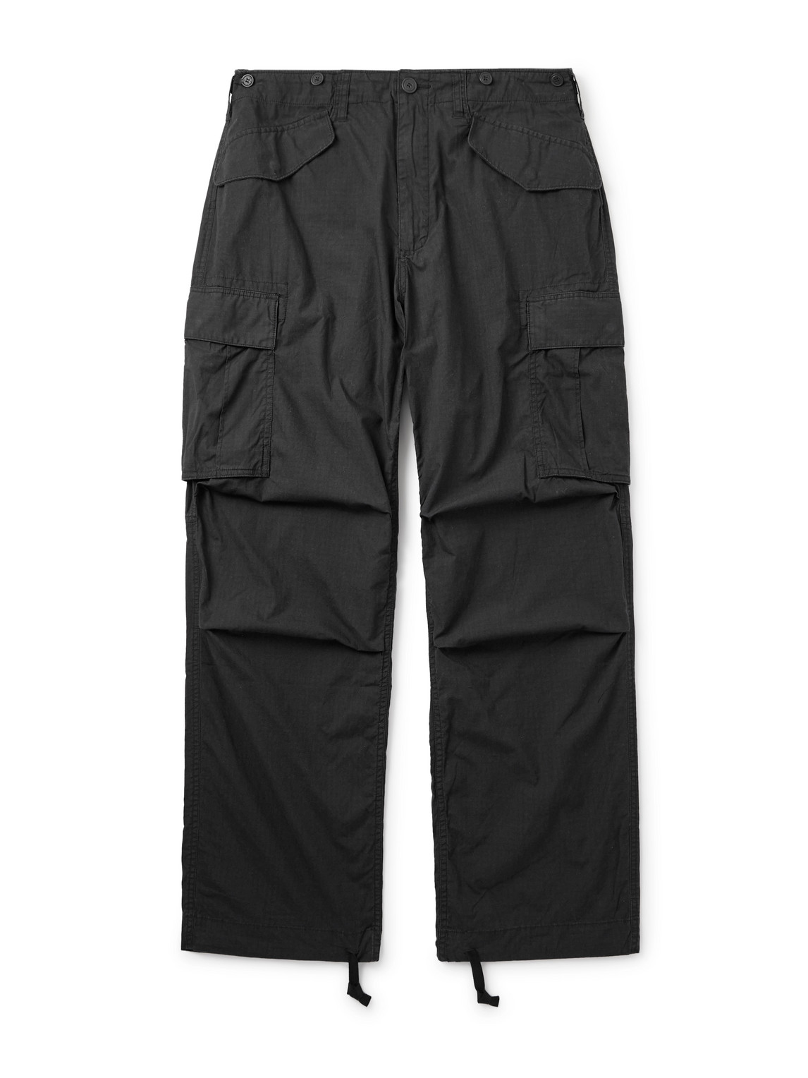 Aimé Leon Dore Straight-leg Cotton-ripstop Cargo Trousers In Black