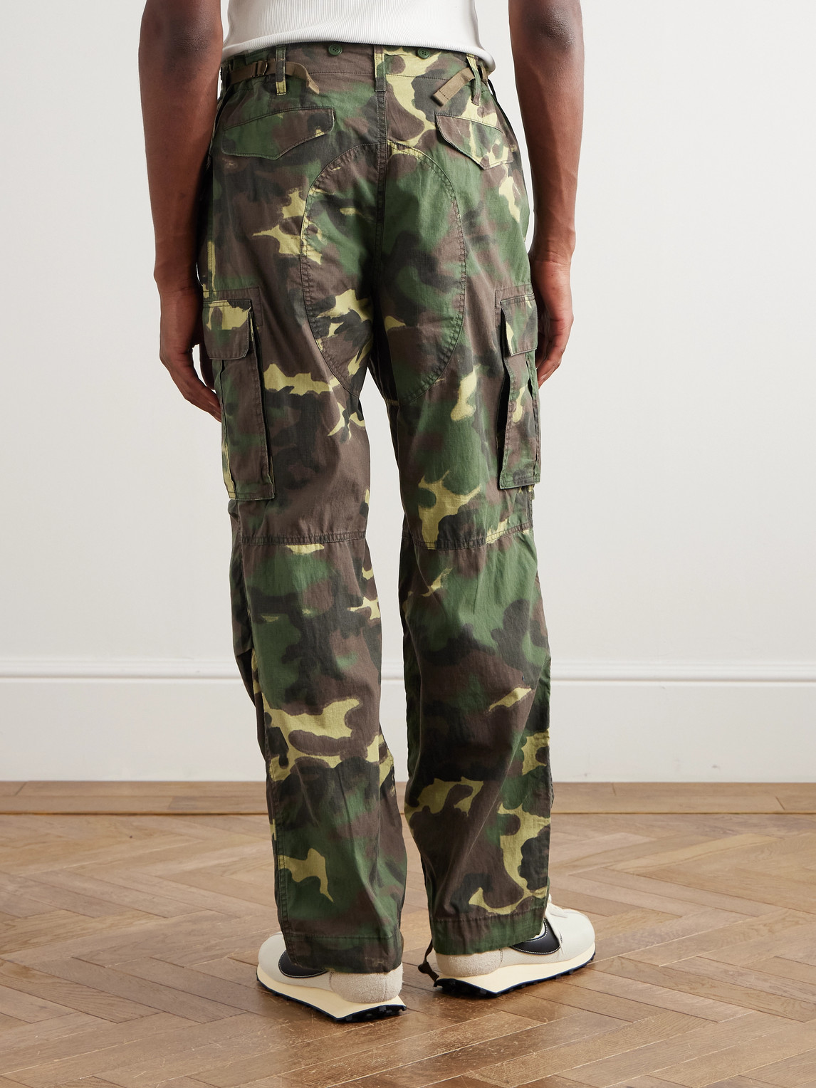 Aimé Leon Dore Straight-leg Camouflage-print Cotton-ripstop Cargo Trousers In Green