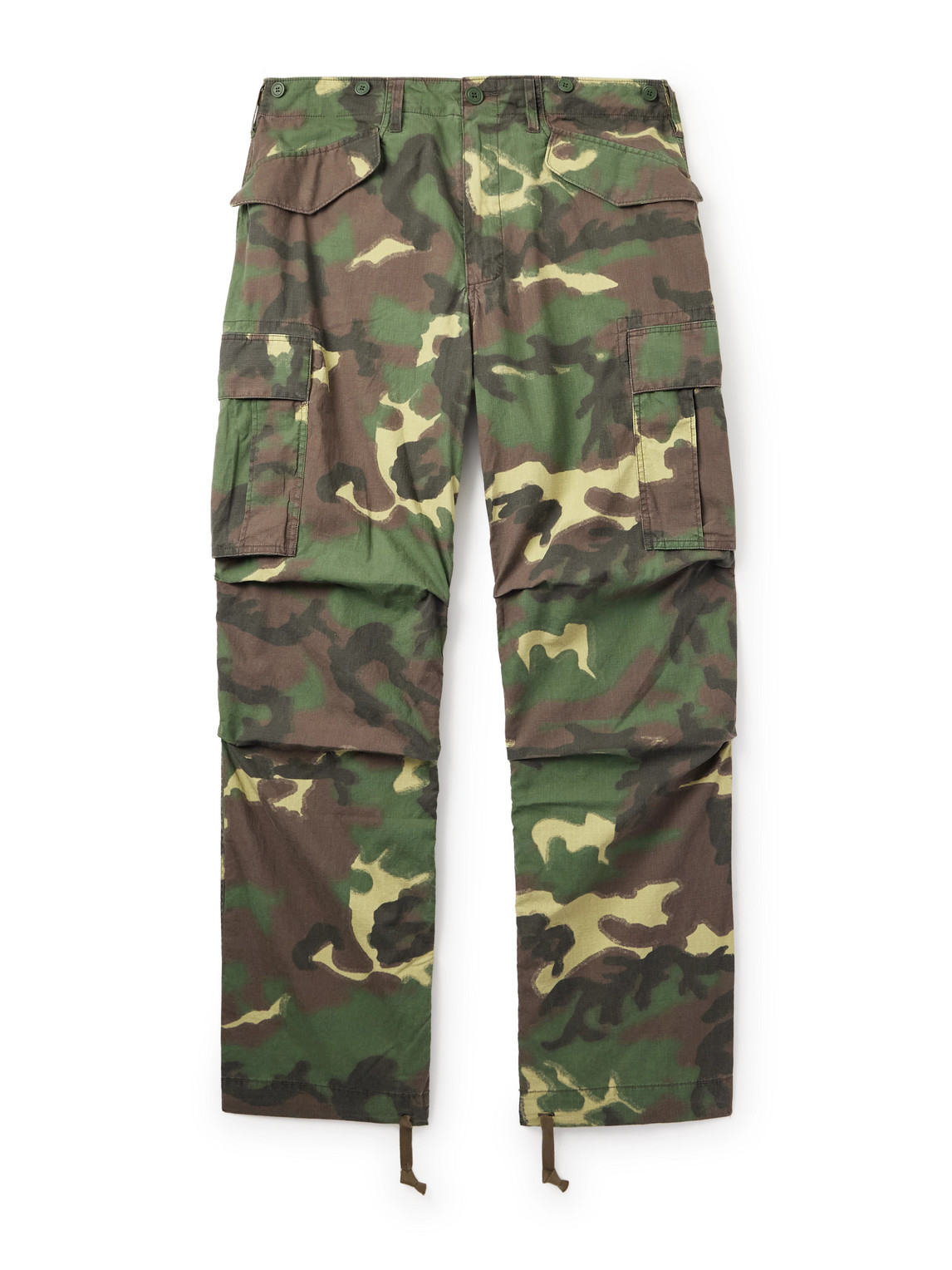 Aimé Leon Dore Straight-leg Camouflage-print Cotton-ripstop Cargo Trousers In Green