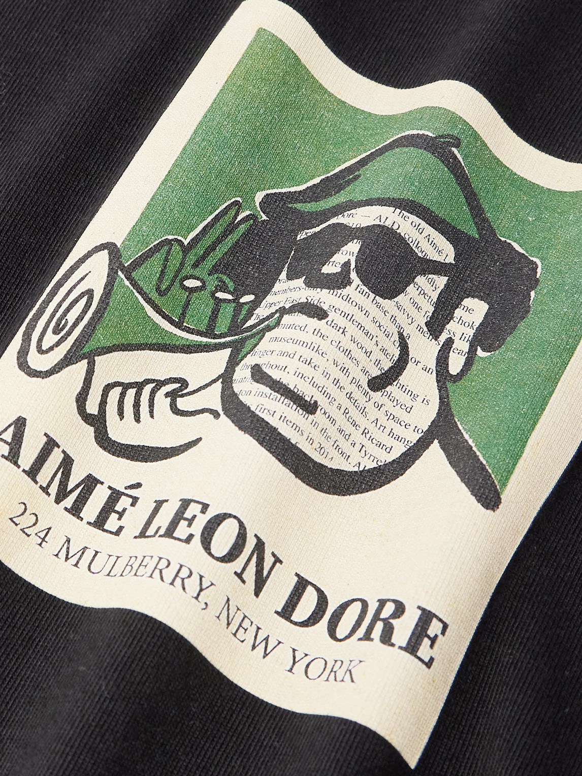 Aimé Leon Dore Musician Printed Cotton-jersey T-shirt In Black