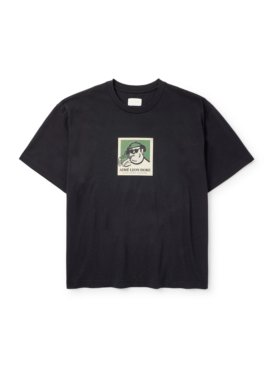 Aimé Leon Dore Musician Printed Cotton-jersey T-shirt In Black