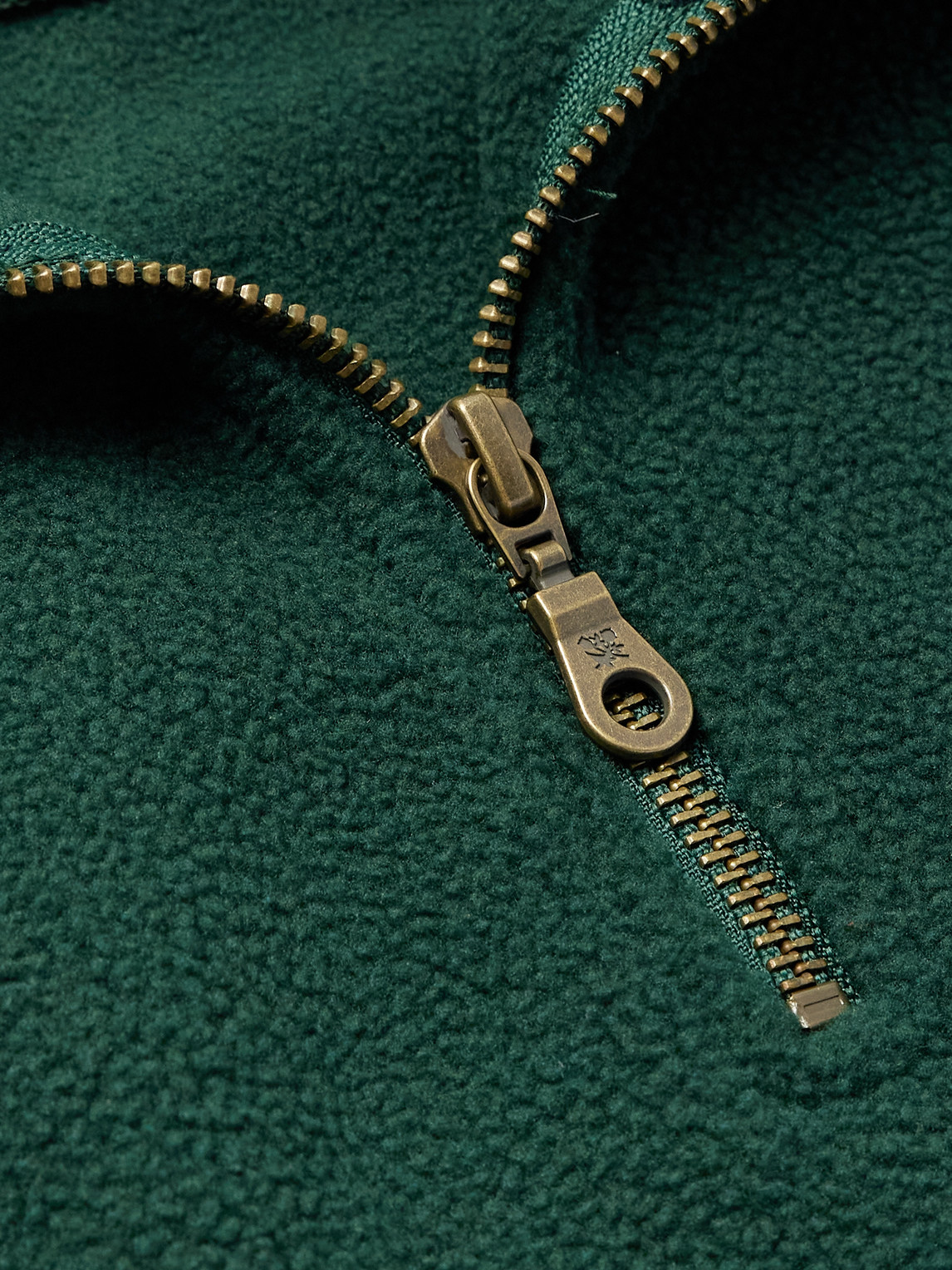 Aimé Leon Dore Logo-embroidered Fleece Half-zip Sweatshirt In Green