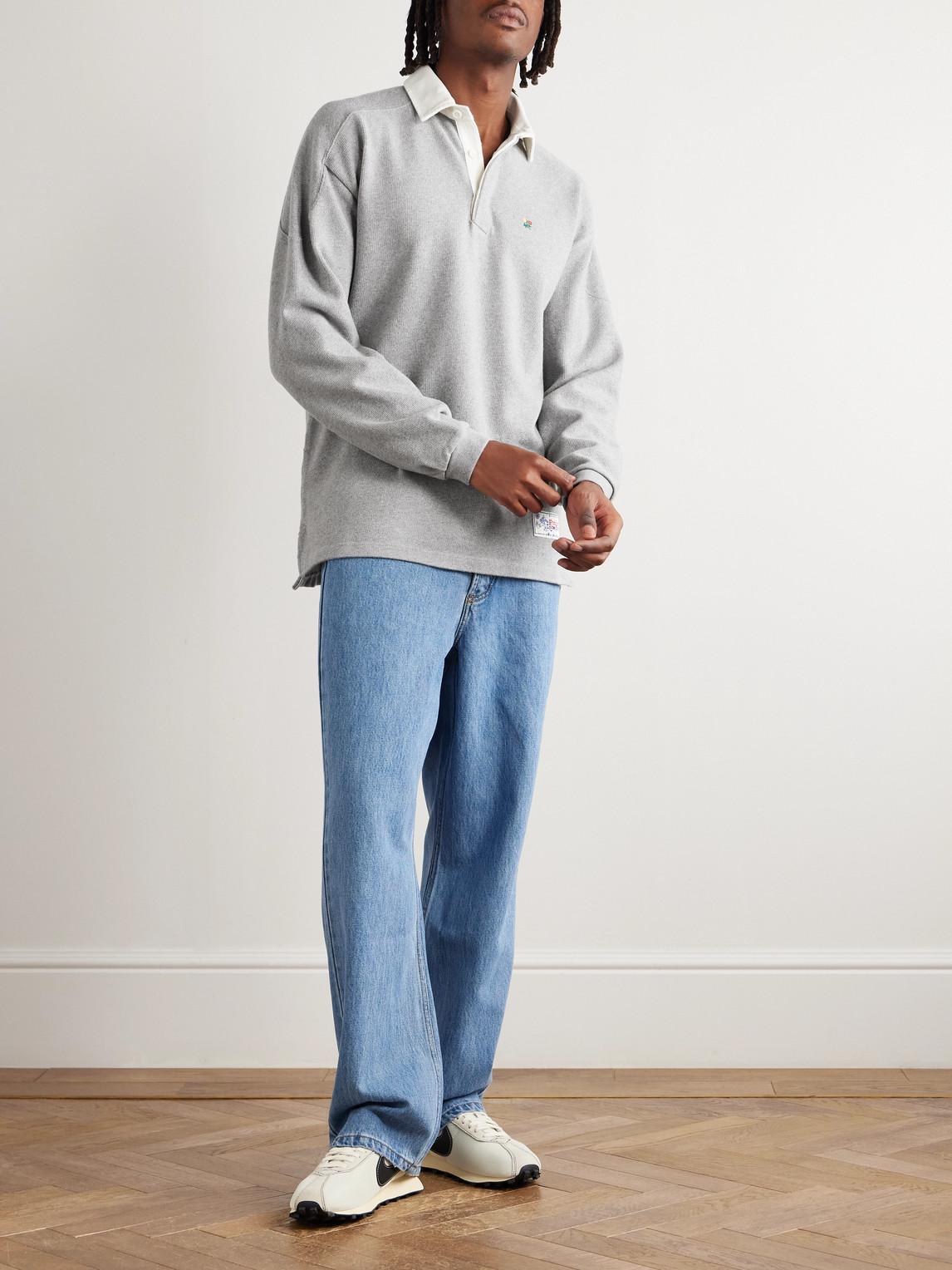 Aimé Leon Dore Logo-appliquéd Embroidered Twill-trimmed Cotton Polo Shirt In Multi
