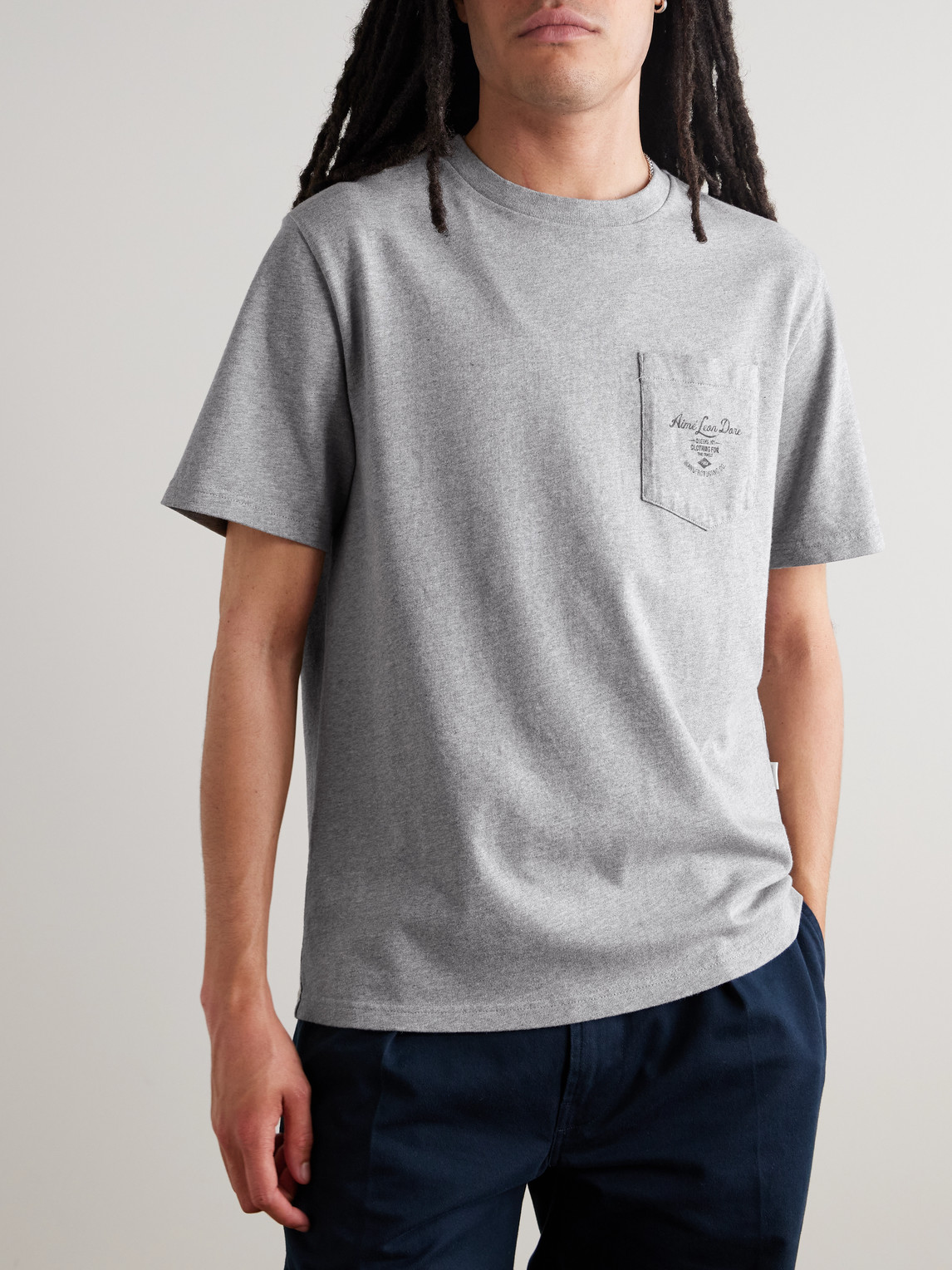 Aimé Leon Dore Clothier Logo-print Cotton-jersey T-shirt In Gray