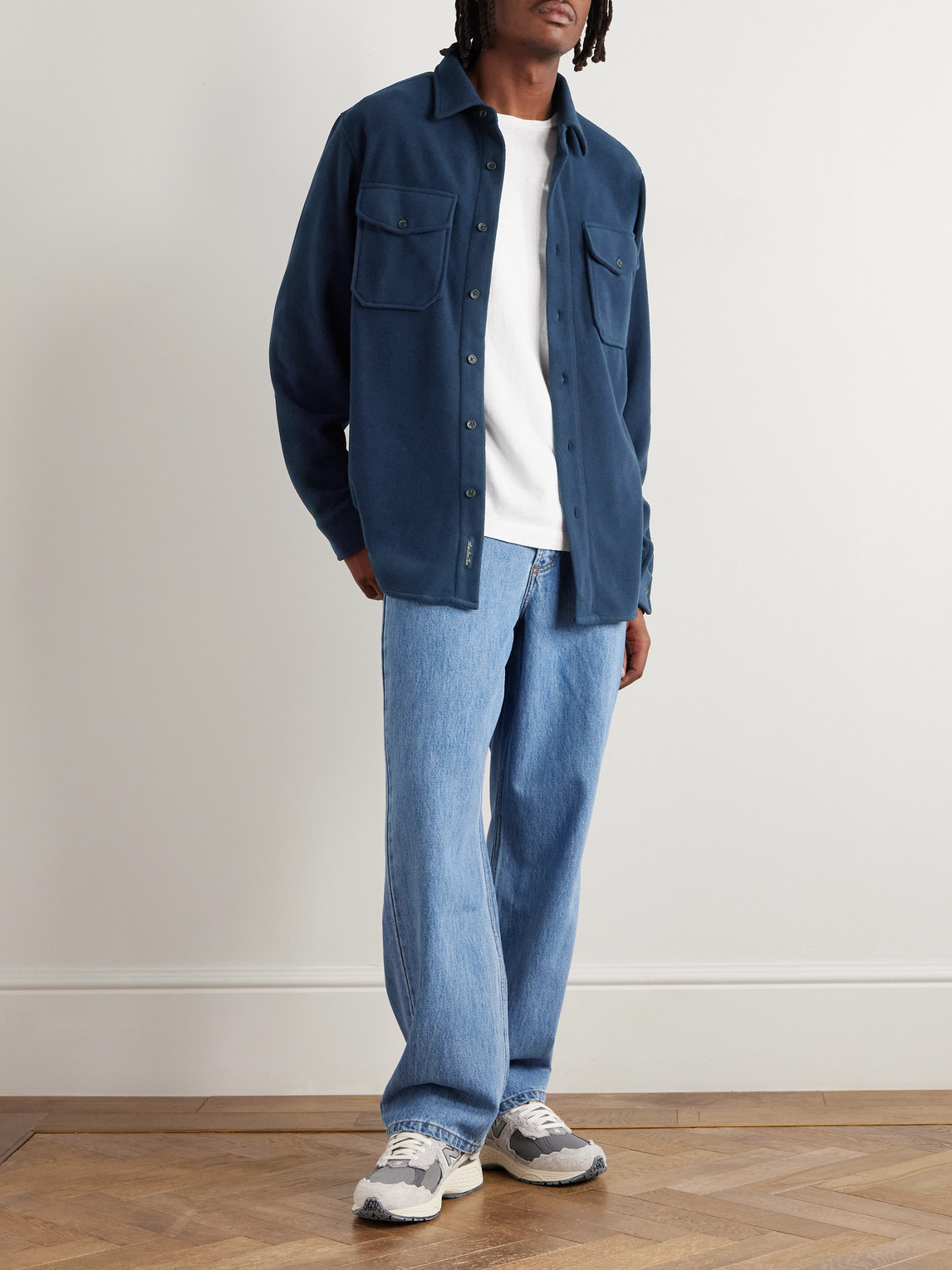 Aimé Leon Dore Fleece Shirt In Blue