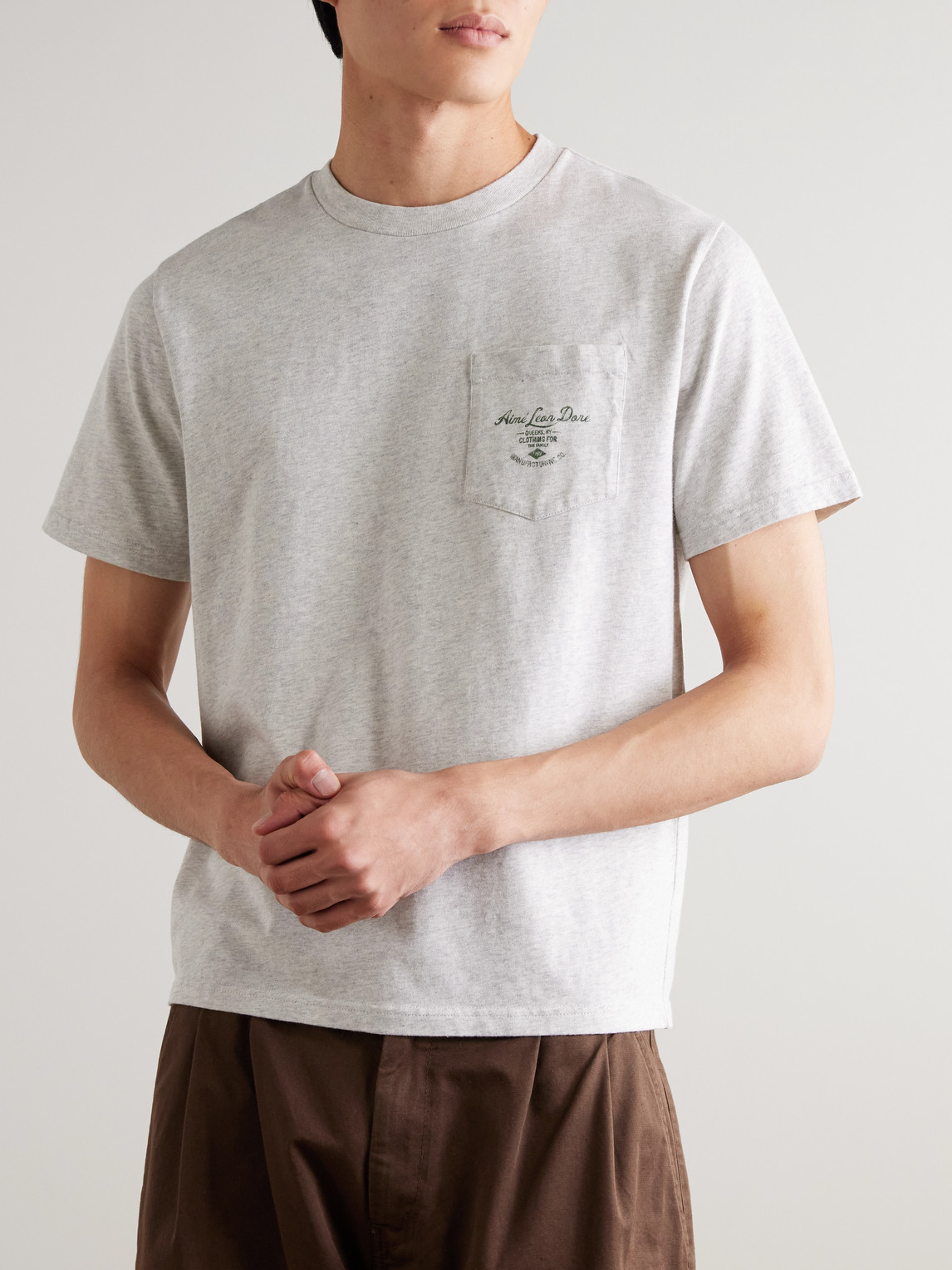 Aimé Leon Dore Clothier Logo-print Cotton-jersey T-shirt In Gray
