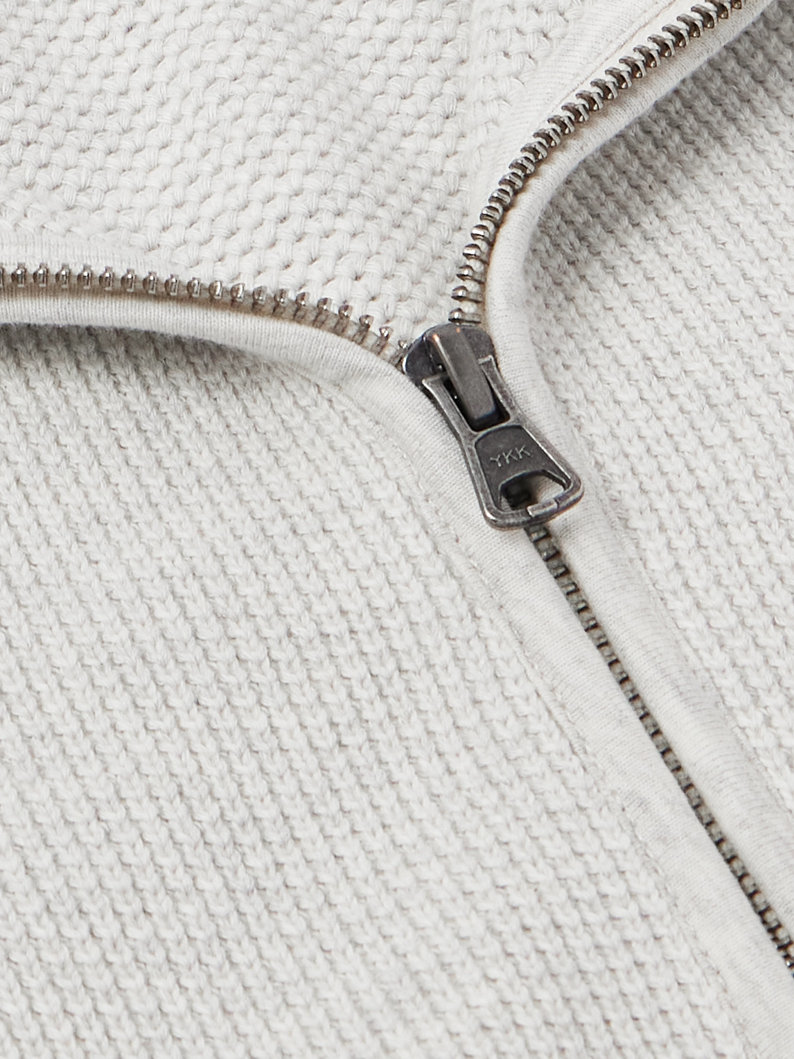 Aimé Leon Dore Embroidered Ribbed Cotton Half-zip Sweater In Gray
