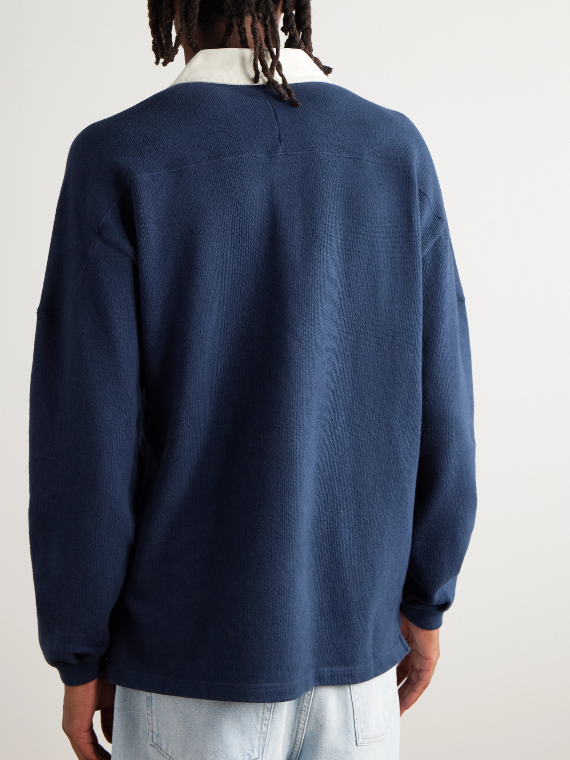 Aimé Leon Dore Logo-appliquéd Embroidered Twill-trimmed Cotton Polo Shirt In Blue
