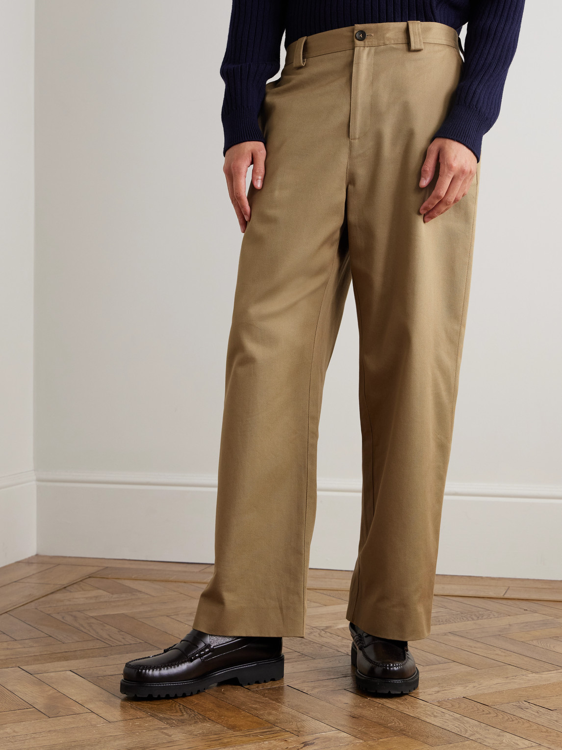 Aimé Leon Dore Officer Straight-leg Cotton-twill Trousers In Brown
