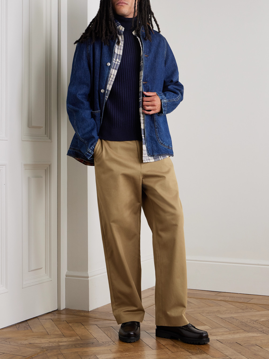 Aimé Leon Dore Officer Straight-leg Cotton-twill Trousers In Brown