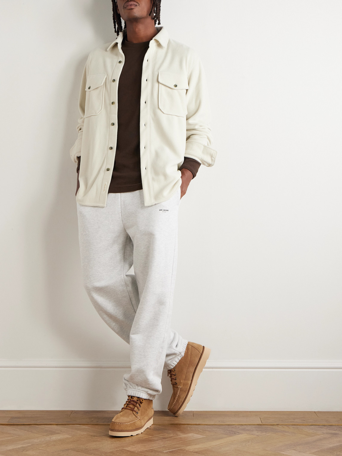 Aimé Leon Dore Fleece Shirt In White