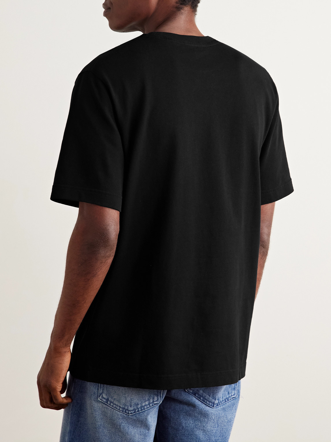 Jacquemus Black Crewneck T-shirt With Logo Detail In Black