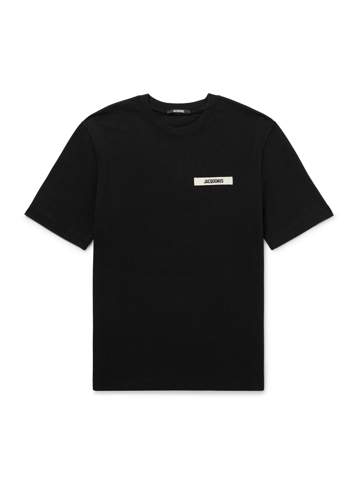 Jacquemus Black Crewneck T-shirt With Logo Detail In Black